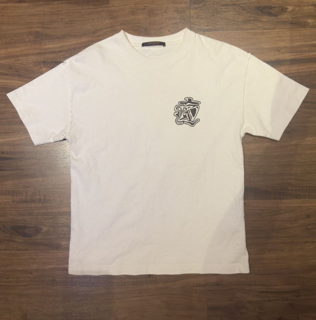 Louis Vuitton Off White Smoke Logo Print Cotton Tshirt Tops