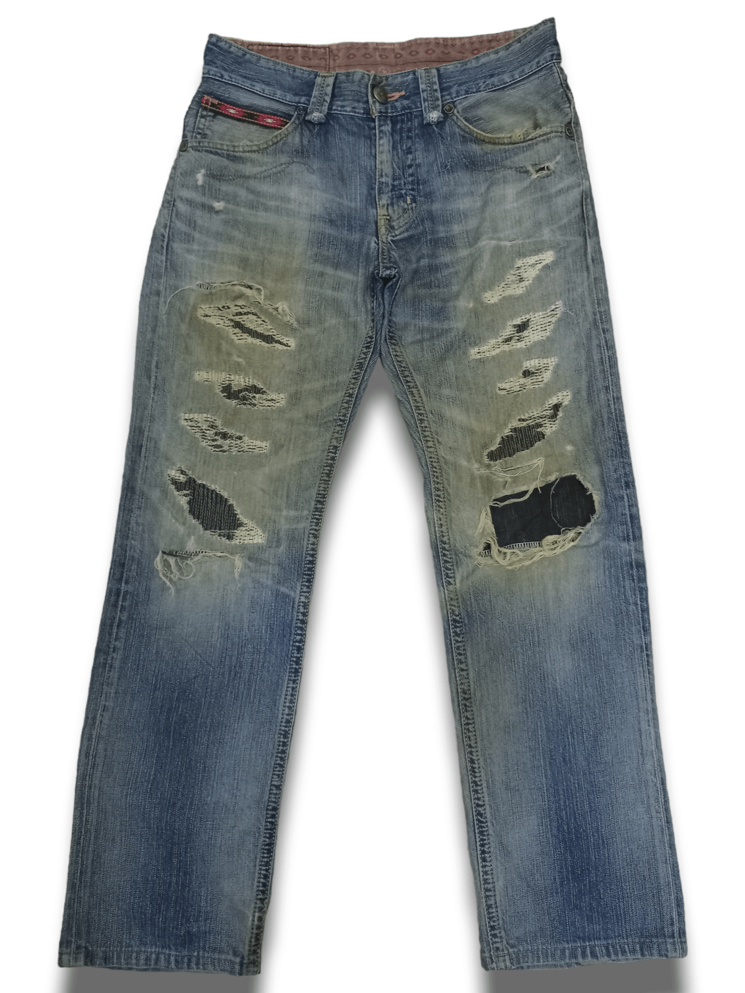 Edwin Exclusive Vintage Edwin XV Mud Wash Patchwork Loose Jeans Size US 32 / EU 48 - 1 Thumbnail