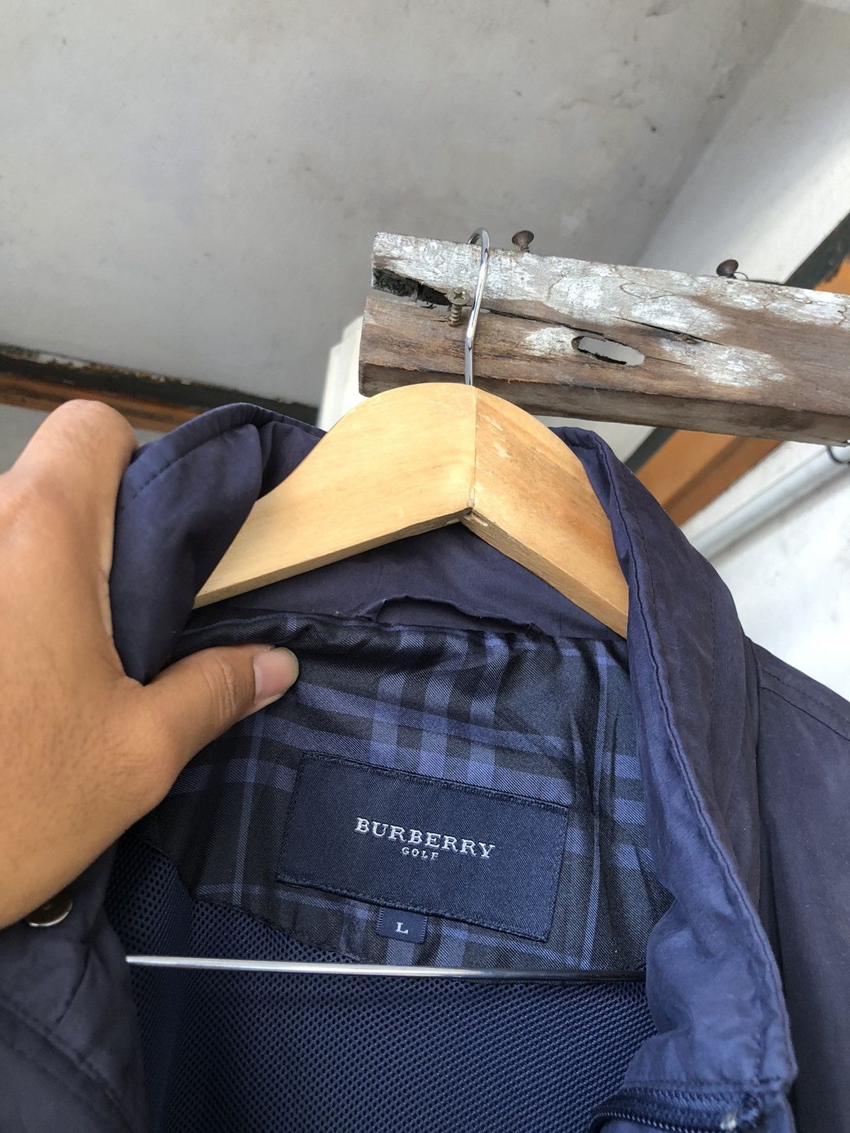 Burberry Vintage 90s Burberry Light Jacket Hoodie Size US L / EU 52-54 / 3 - 4 Thumbnail