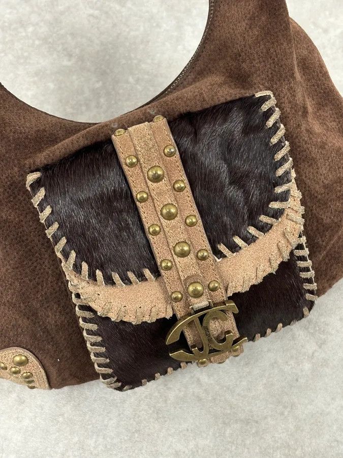 Just Cavalli AW2008 Cavalli Brown Suede Leather Handle Bag Size ONE SIZE - 9 Thumbnail