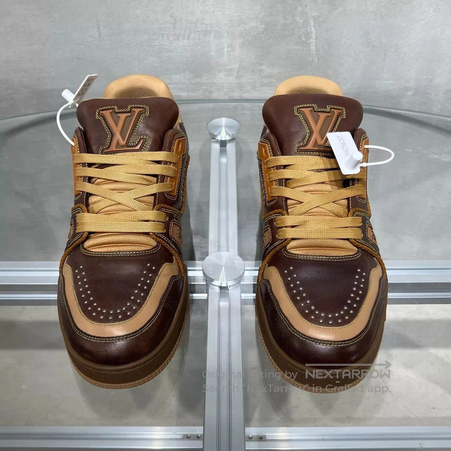Louis Vuitton Brown High-Top Leather Sneakers Size 8.5. Size US 8.5 / EU 41-42 - 1 Thumbnail