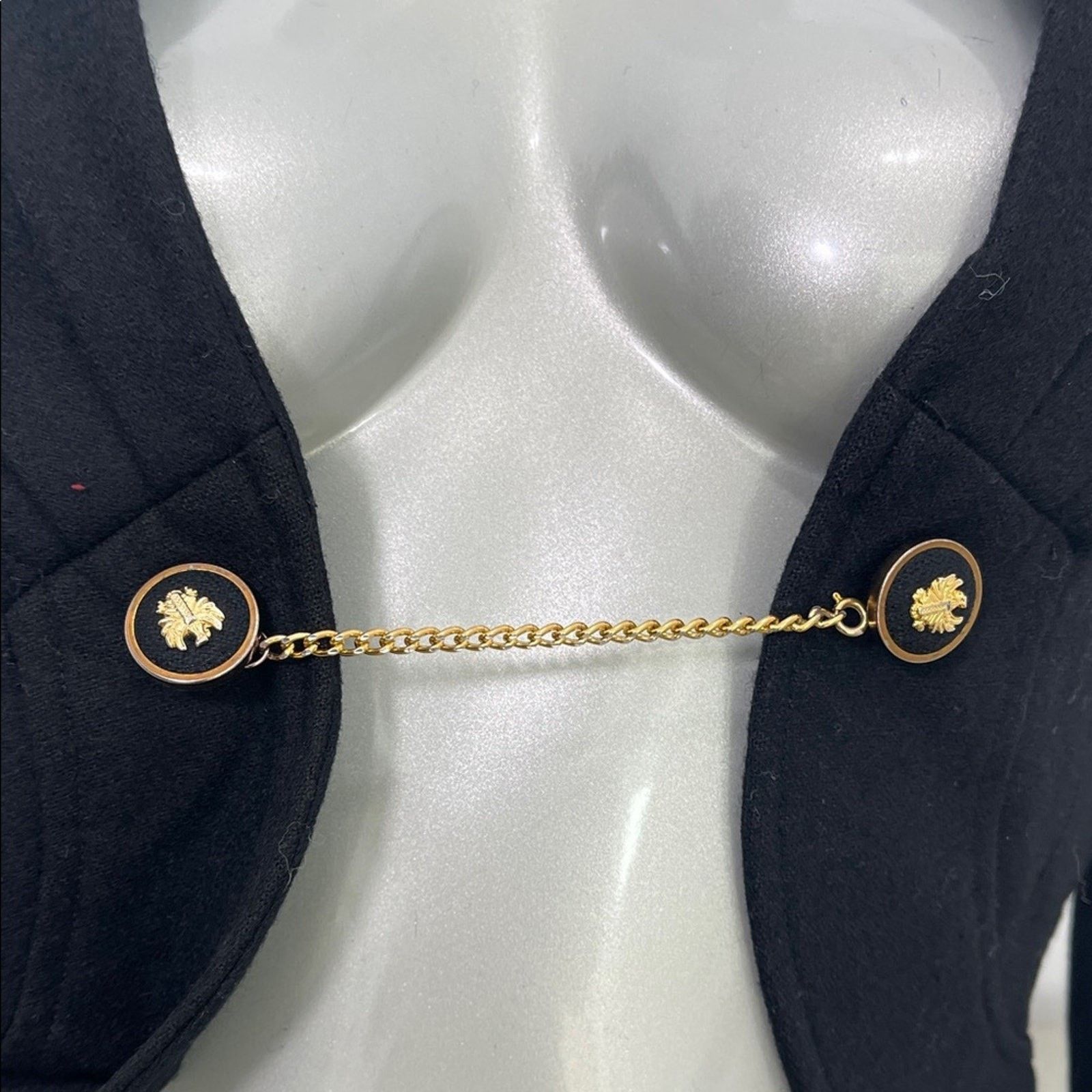 Issey Miyake iSSEY Miyake Vintage Black Cropped Jacket Gold Chain Detail Size ONE SIZE - 4 Thumbnail