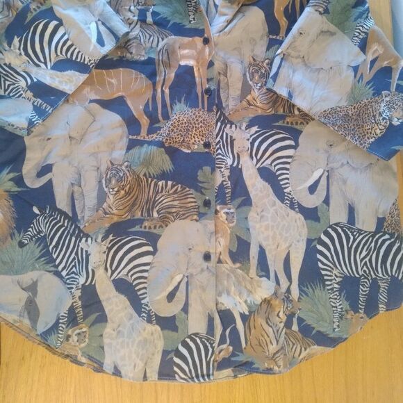 Vintage Vintage Lady Caribou Jungle Animal Zebra Hawaiian Shirt Size XS / US 0-2 / IT 36-38 - 3 Thumbnail