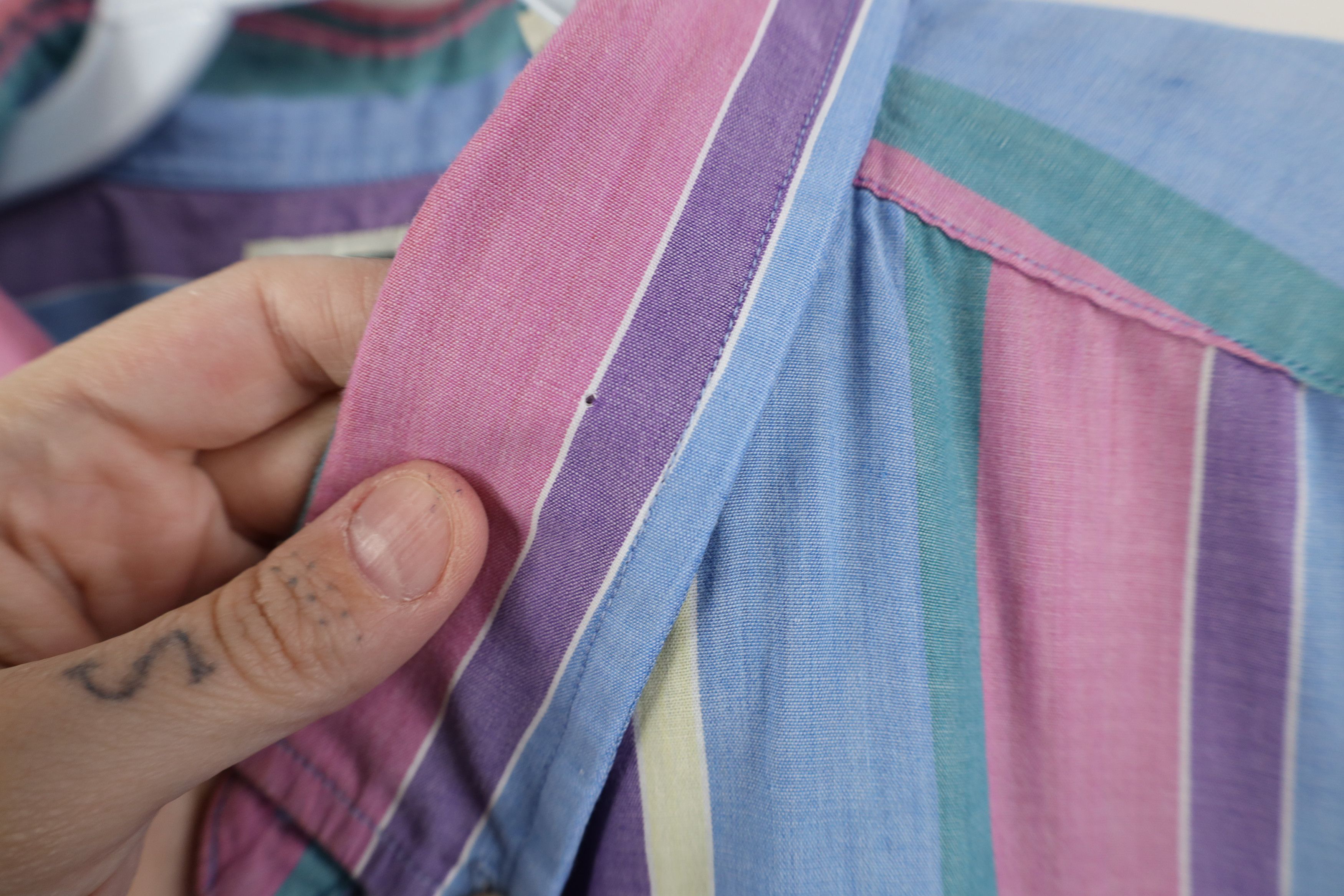 Vintage Vintage 90s Streetwear Rainbow Striped Button Down Shirt Size US XXL / EU 58 / 5 - 9 Thumbnail