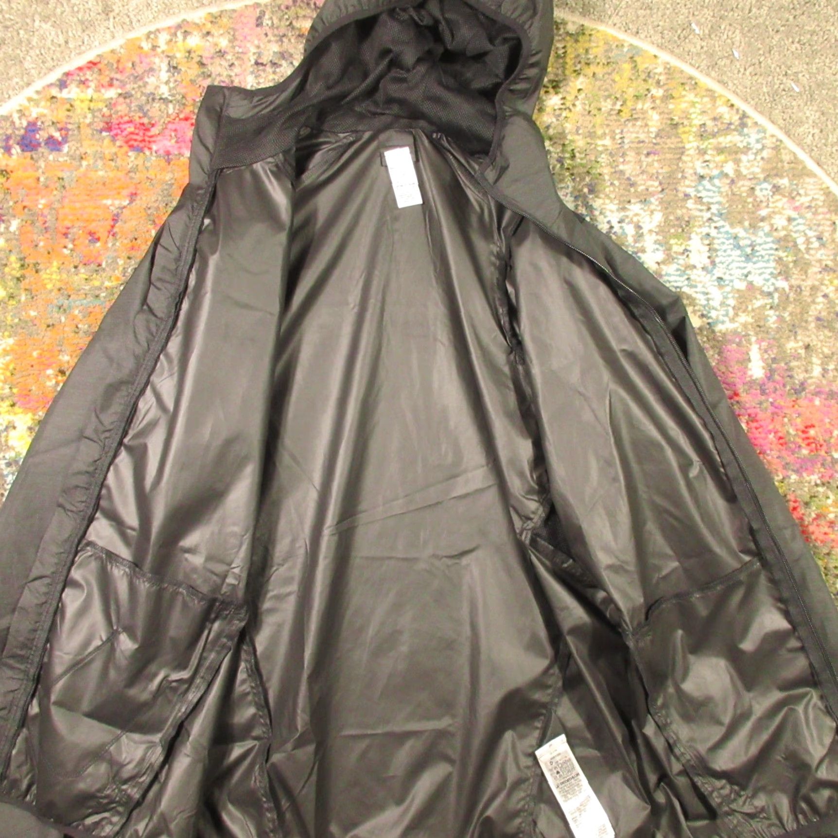 Vintage Kalenji Windbreaker Jacket Women L Black Regular Hooded Lightweight Pockets Zip Running & Jogging Summer, Spring Sports Activewear Size L / US 10 / IT 46 - 7 Thumbnail