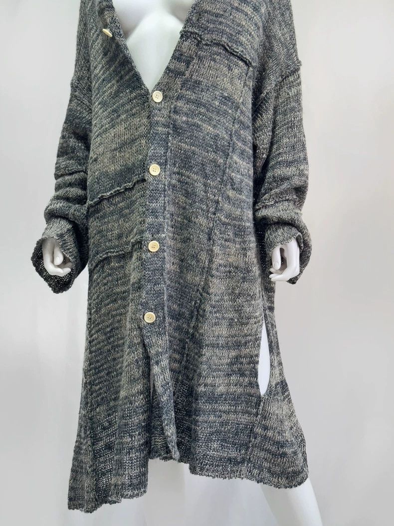 Yohji Yamamoto Yohji yamamoto 1993ss grey-green long knit sweater Size ONE SIZE - 2 Thumbnail
