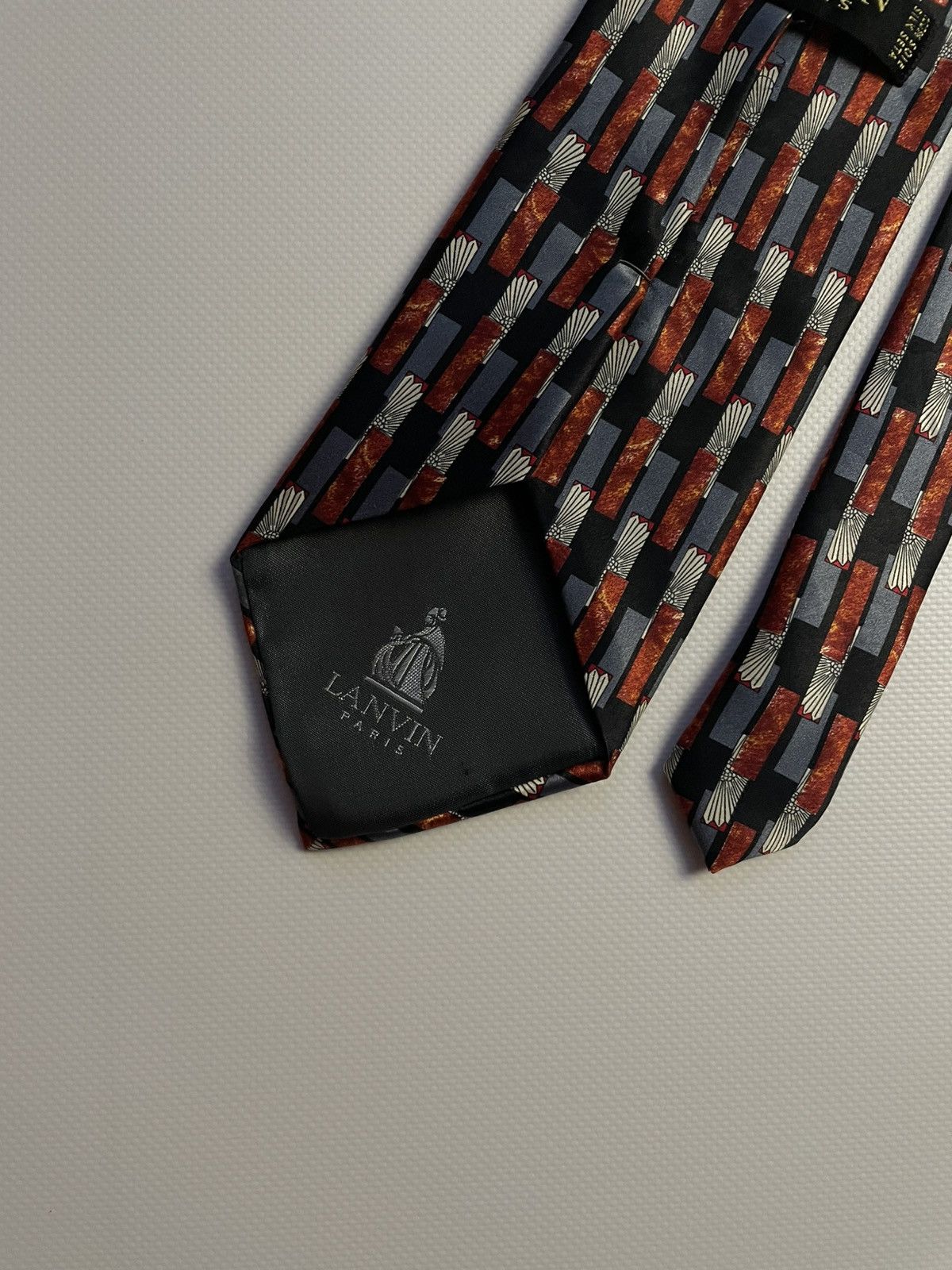 Lanvin Lanvin Paris Silk Tie Geometric Pattern Made in France Size ONE SIZE - 3 Thumbnail