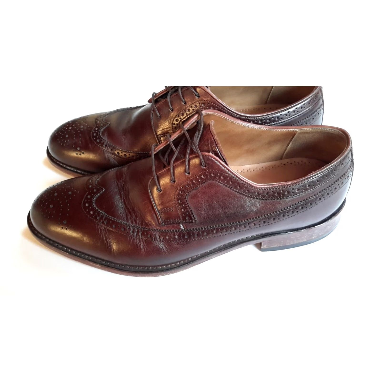 Johnston & Murphy JOHNSTON & MURPHY Mens Brown Leather Wingtip Oxfords Dress/Casual Sz 9.5 D US Size US 10 / EU 43 - 4 Thumbnail