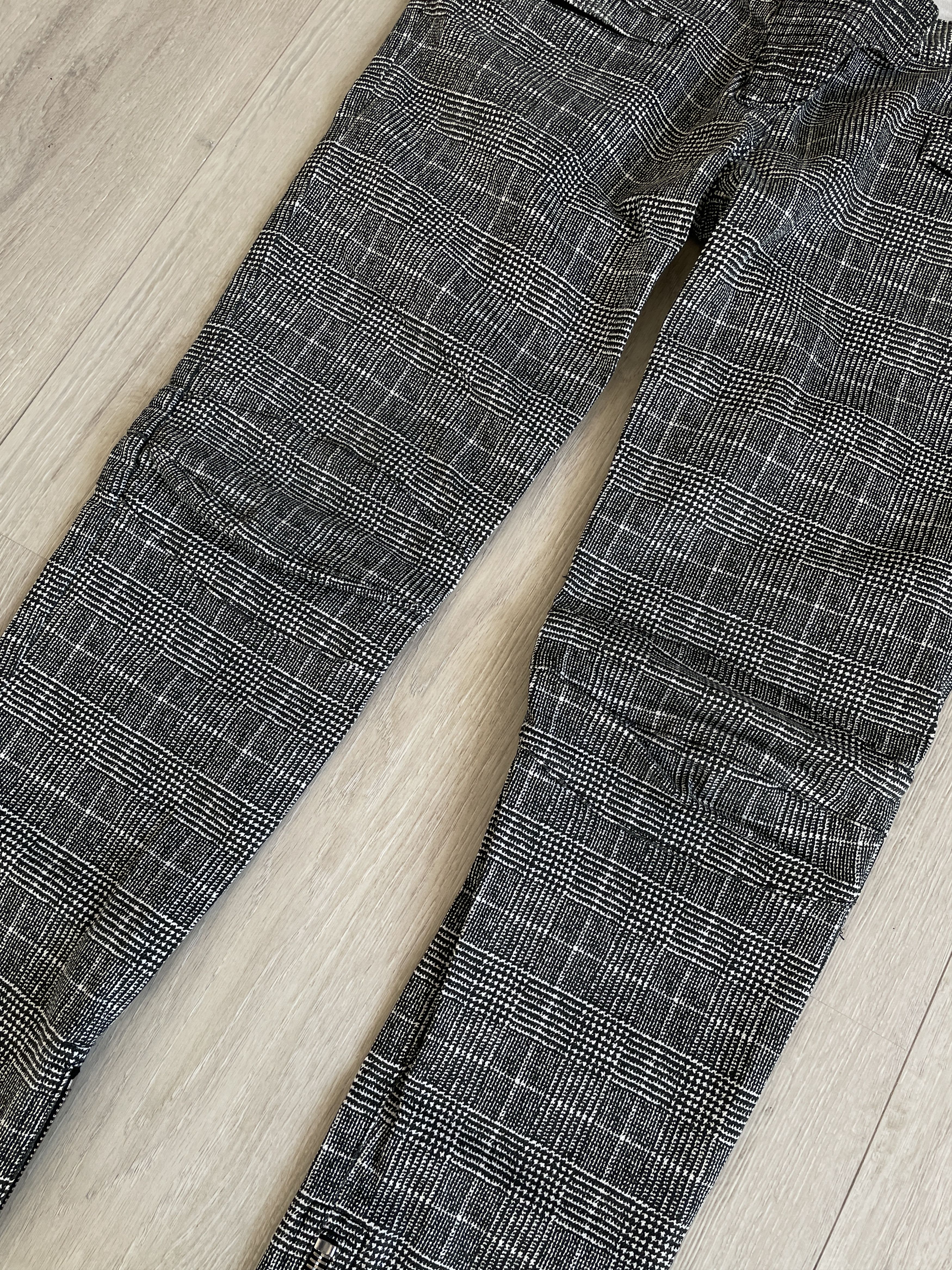 Balmain Balmain AW08 grey tartan biker jeans by Christophe Decarnin Size US 30 / EU 46 - 3 Thumbnail