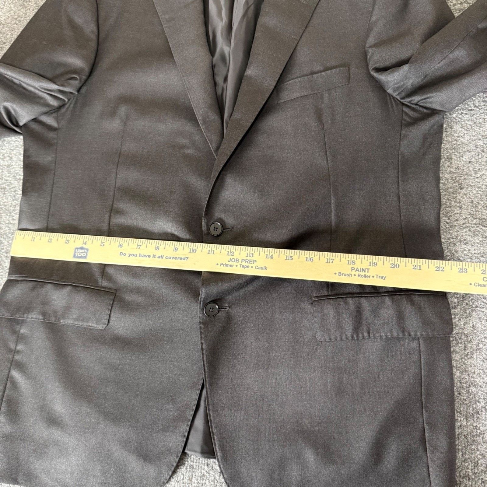 Hickey Freeman Hickey Freeman Loro Piana Tasmanian Super 150s Mens 46R Gray Size 46R - 11 Thumbnail