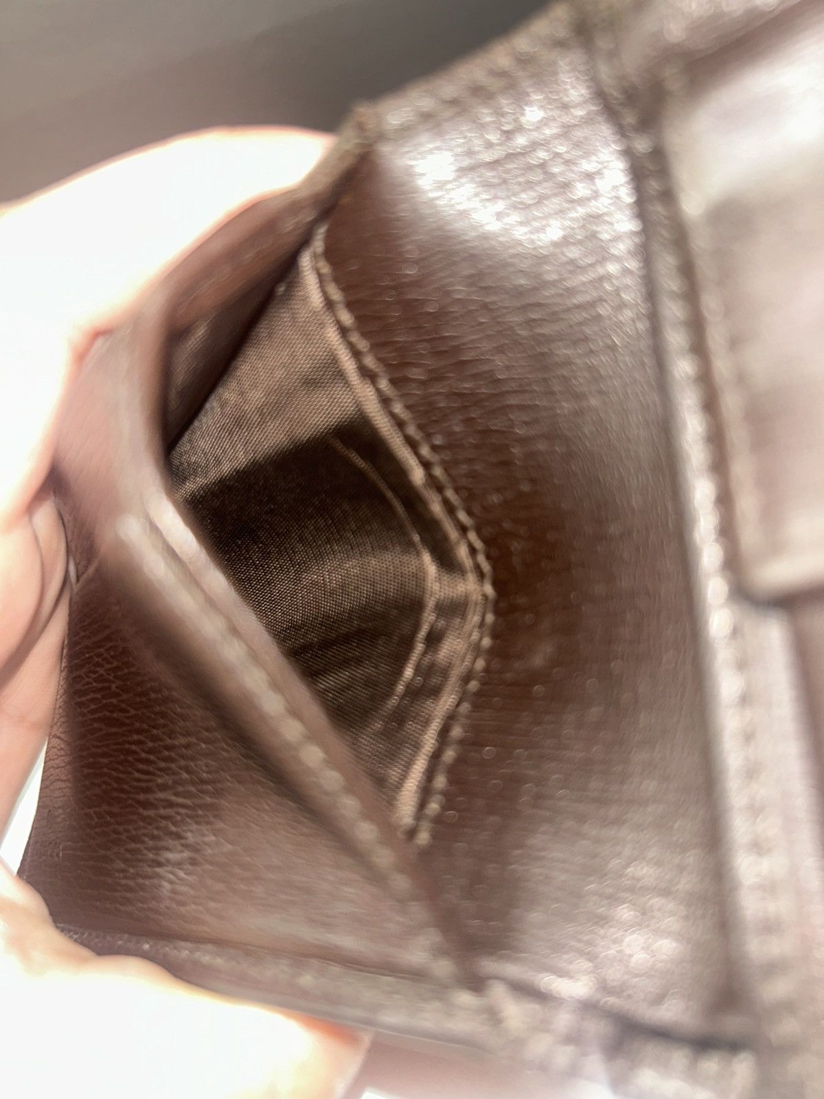 Gucci Vintage Gucci Dark Brown Leather G logo Bifold Size ONE SIZE - 5 Thumbnail