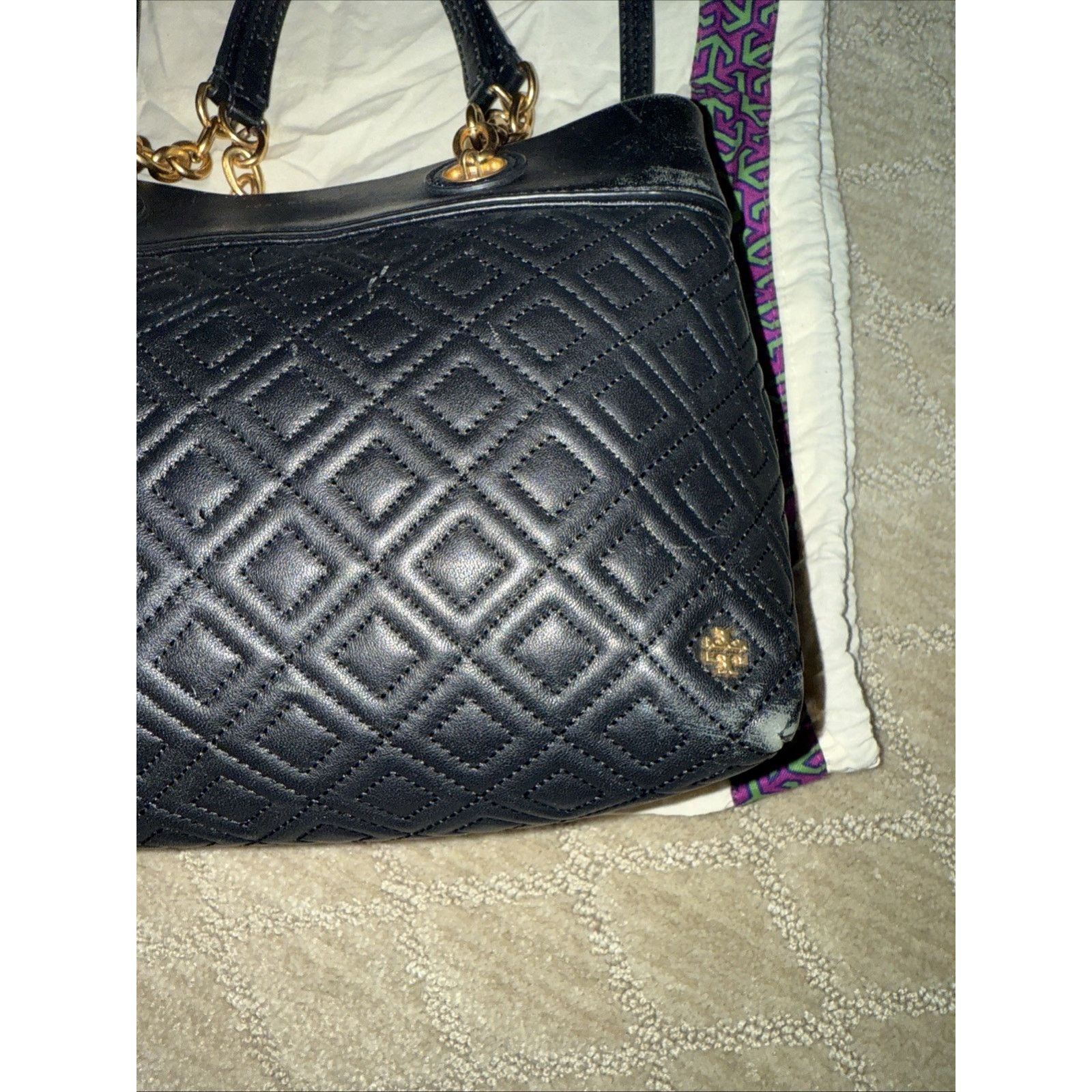 Tory Burch Tory Burch Fleming Quilted Leather Handbag with Dust Bag Size ONE SIZE - 3 Thumbnail
