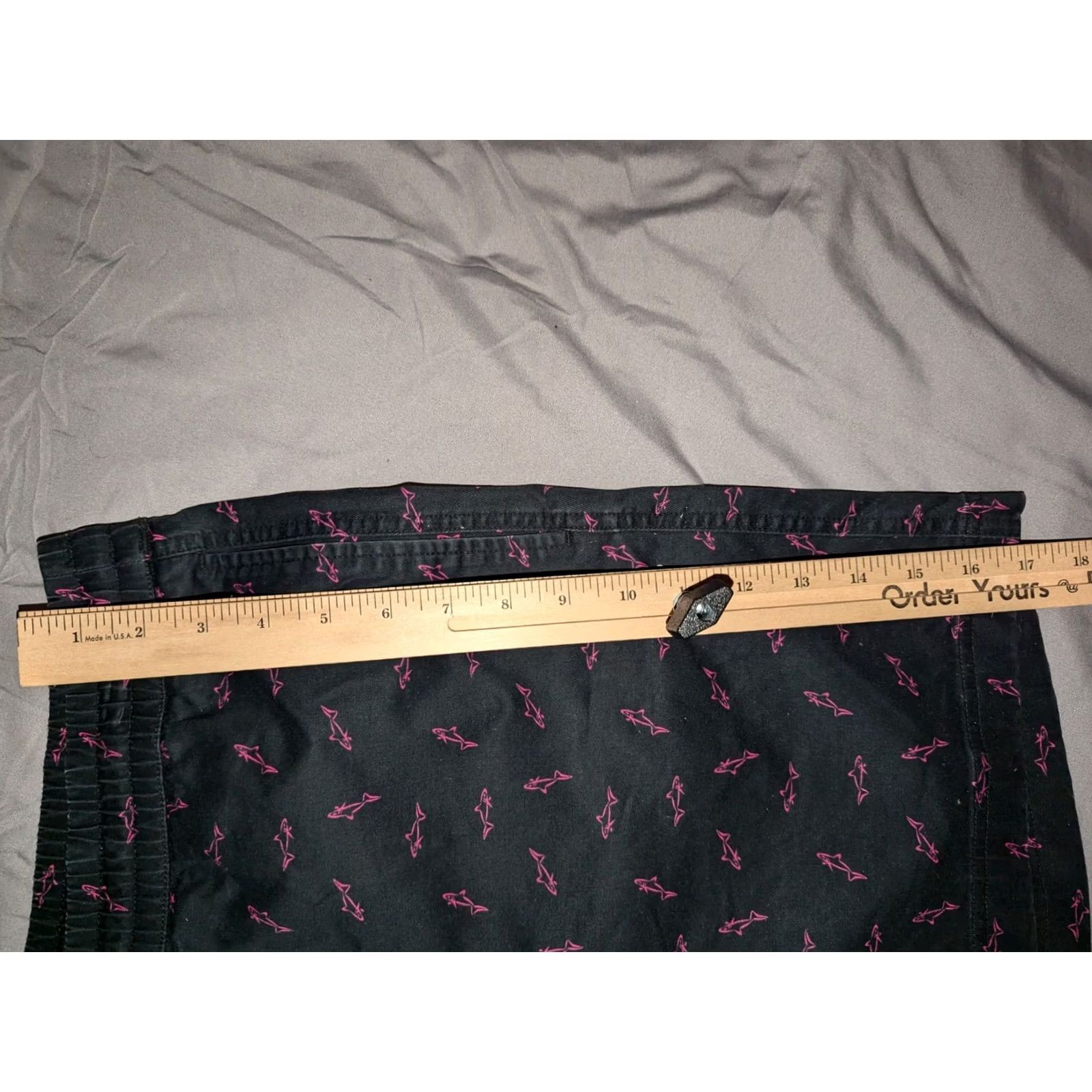 Nomad Bixby Nomad Shorts Mens 34x7 Black Shark Print Casual Pockets All Over AOP Knit Chino Stretch Regular Mens Size US 34 / EU 50 - 4 Thumbnail