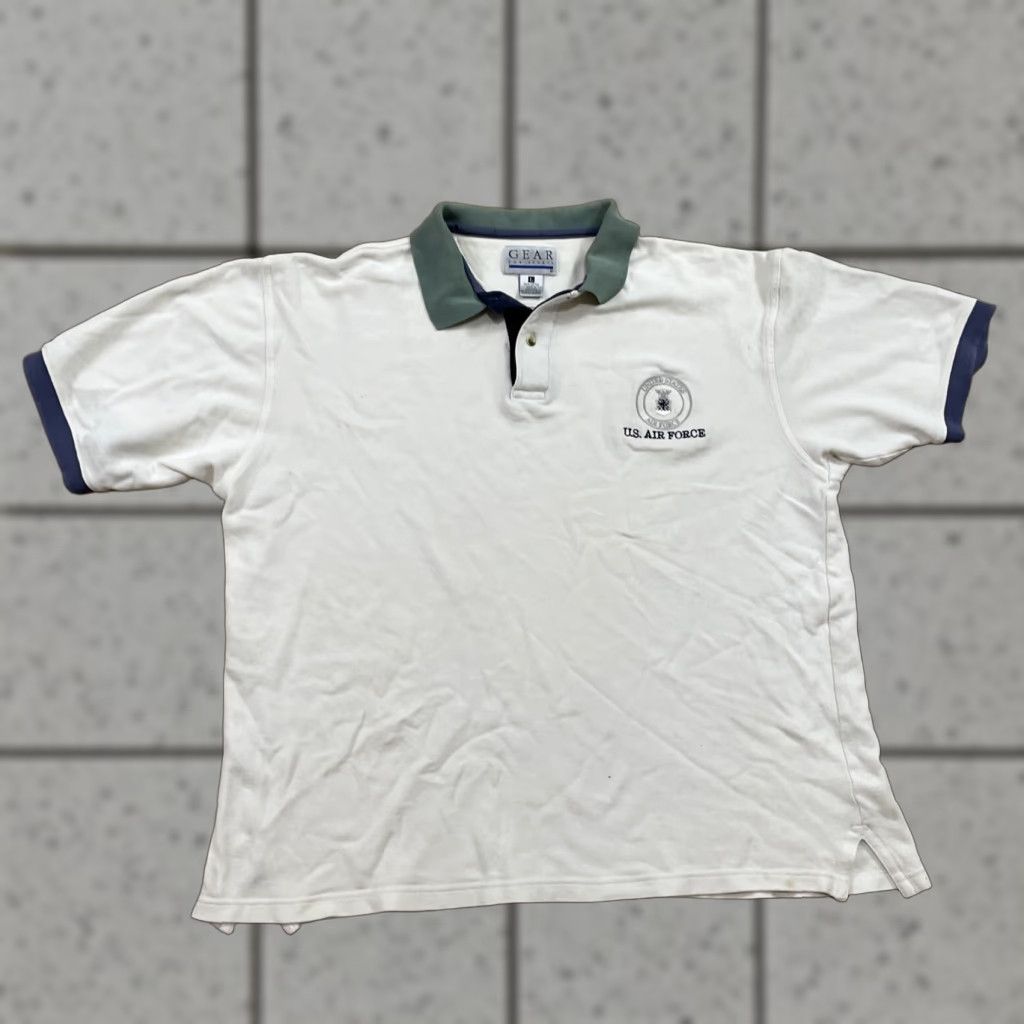 Vintage GEAR FOR SPORTS US AIR FORCE Polo Shirt Men L USAF Military Logo Vintage 1 Hole Size US L / EU 52-54 / 3 - 1 Thumbnail