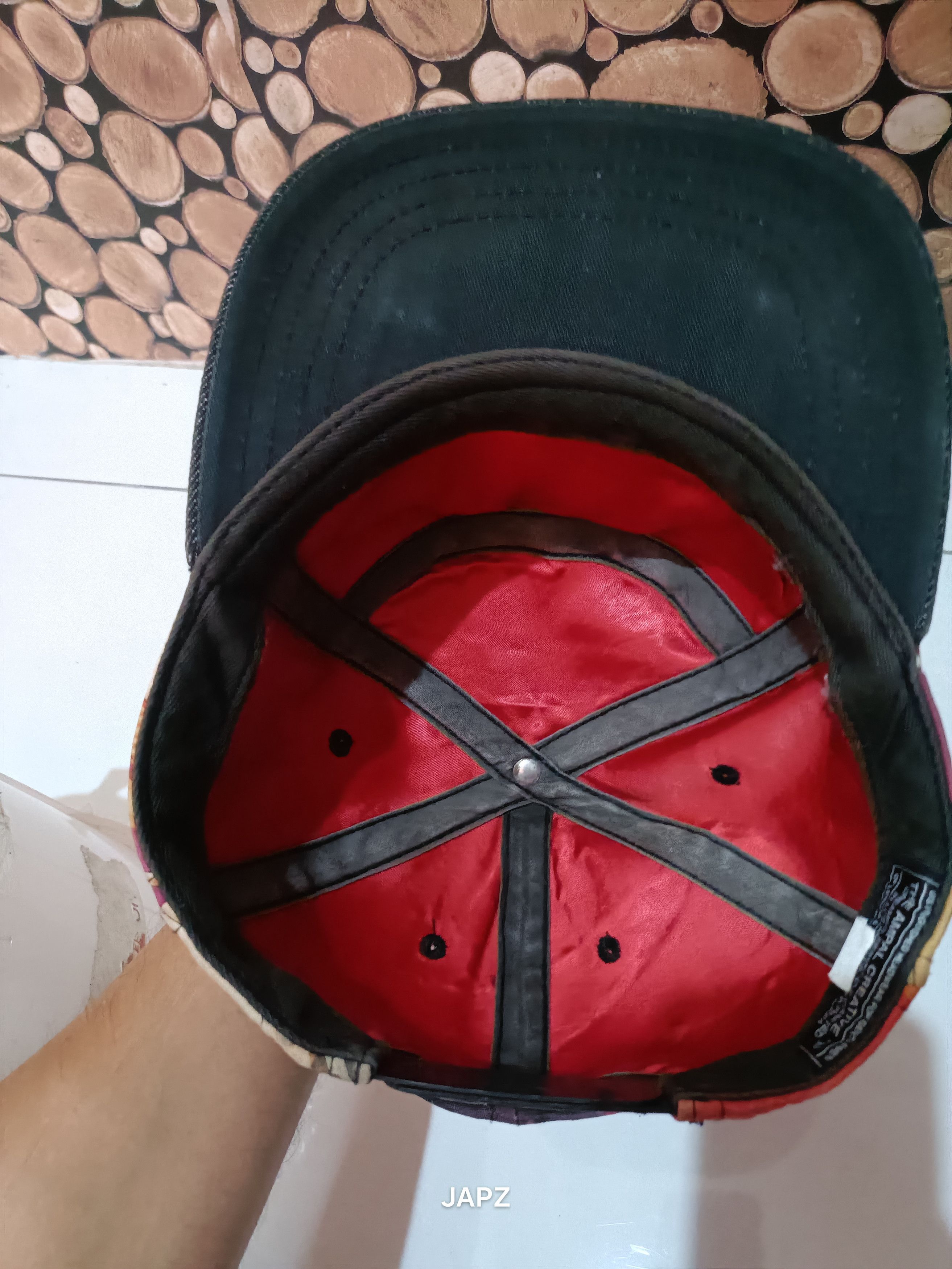 Handmade Rare ampal creative all over graphic print surreal art cap Size ONE SIZE - 6 Thumbnail