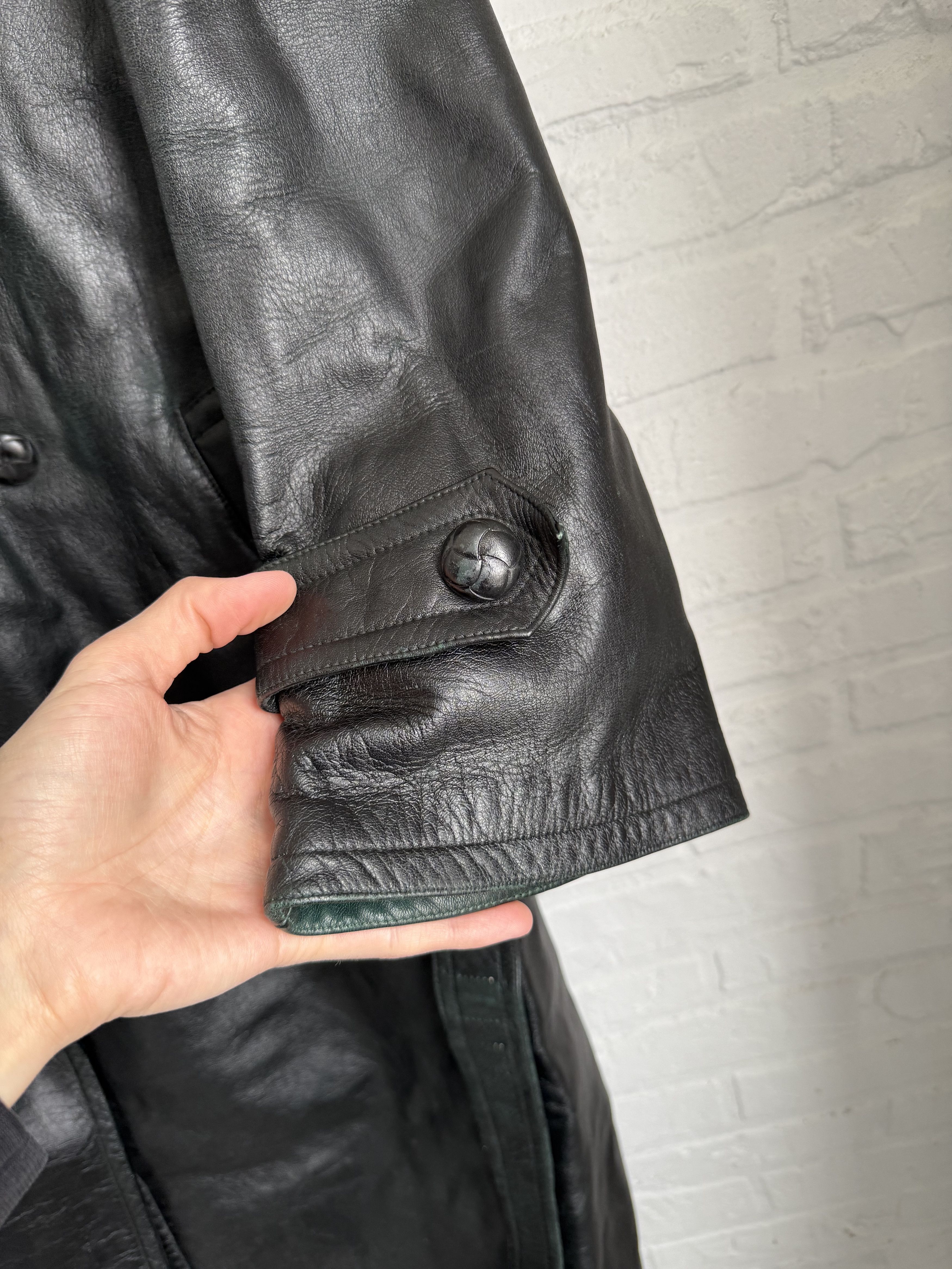 Vintage Vintage German Leather Trench Coat Ledermantel Black Size US M / EU 48-50 / 2 - 10 Thumbnail