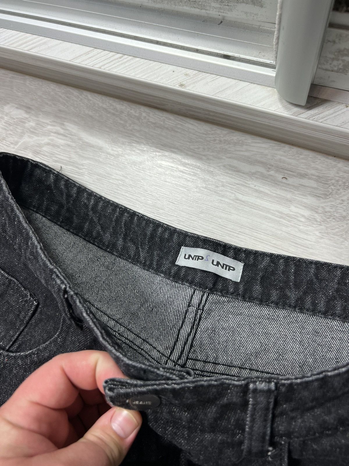 Japanese Brand Y2K Style Fire Jeans With Embroidered Skull Logo Baggy Pants Size US 32 / EU 48 - 8 Thumbnail