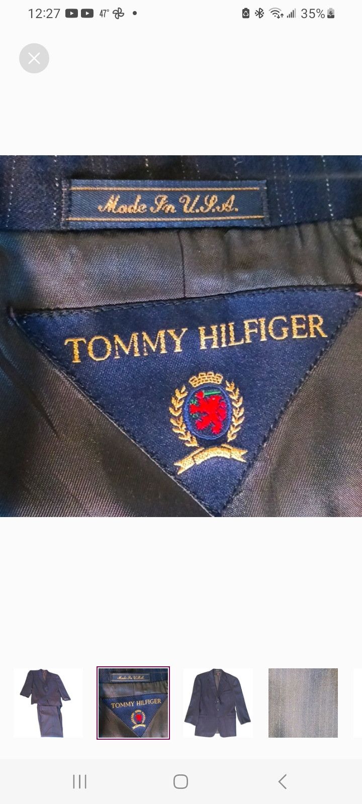 Tommy Hilfiger Vintage Tommy Hilfiger Pinstripe Suit Expressed via BELK Size 42R - 2 Thumbnail