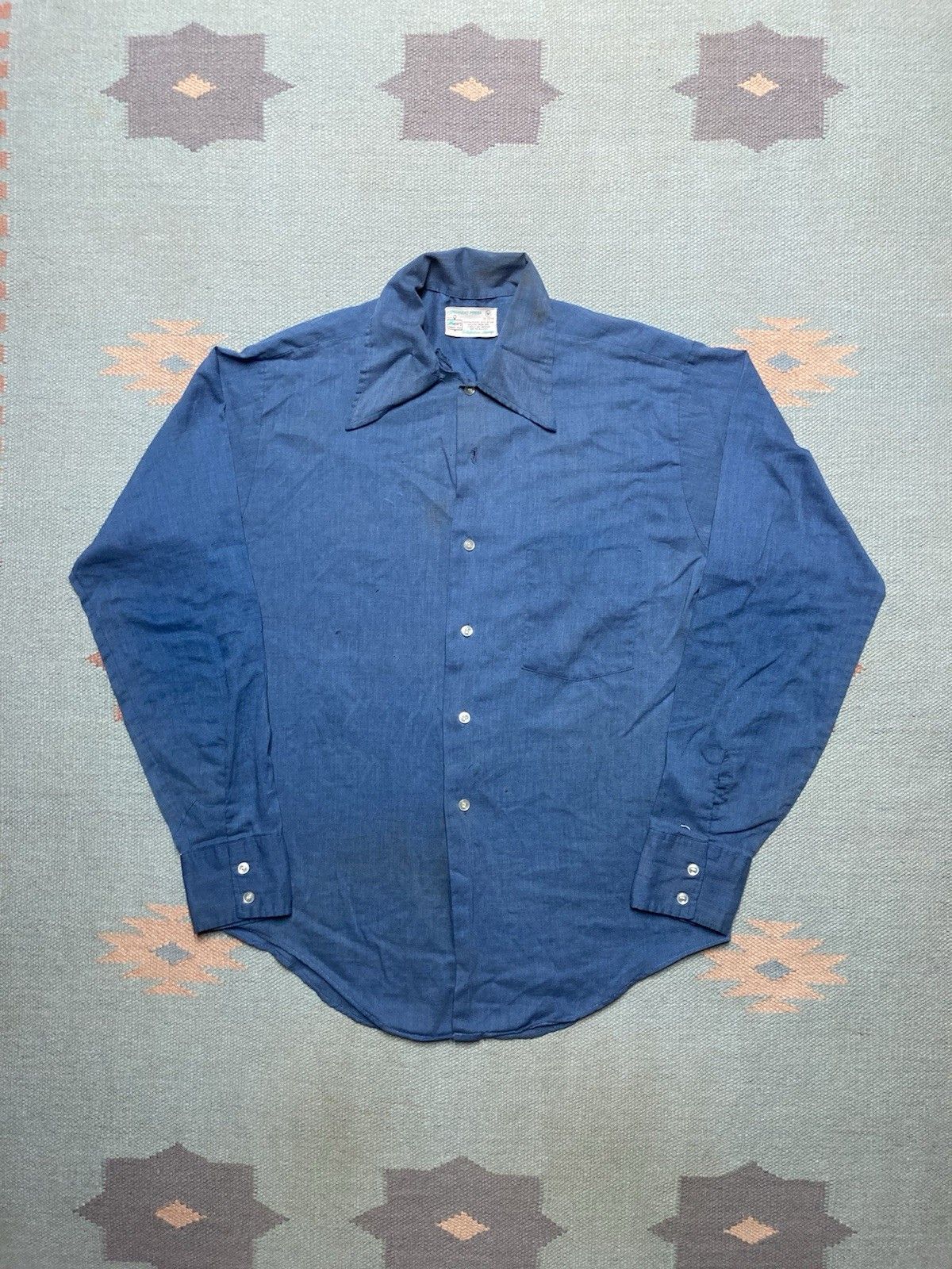 Vintage Vintage 70s button shirt Kmart poly cotton distressed medium Size US L / EU 52-54 / 3 - 1 Thumbnail