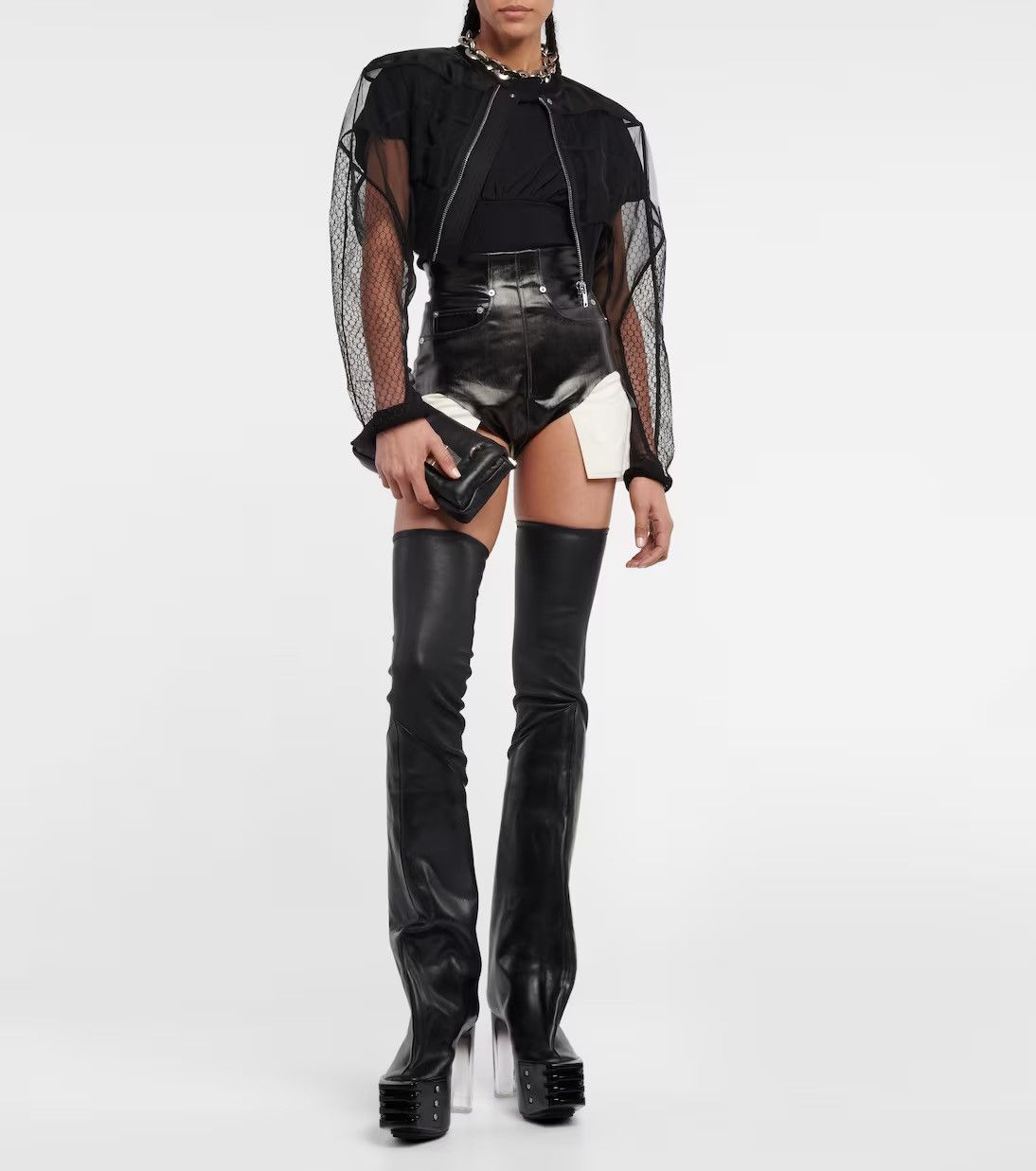 Rick Owens Rick Owens Thigh High Platform Boots OTK, Size 8/38 NWB Size US 8 / IT 38 - 1 Thumbnail