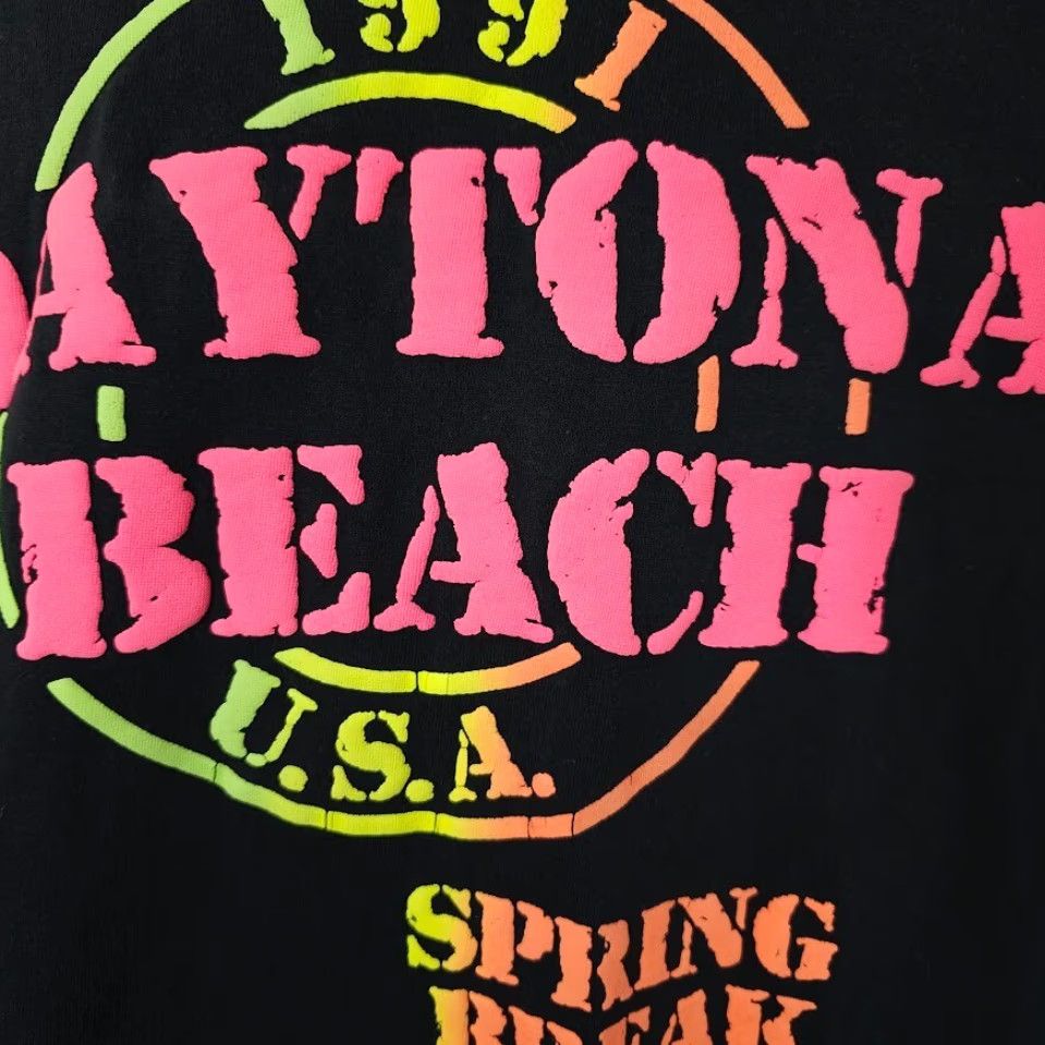 Vintage VINTAGE Daytona Beach T Shirt Mens Size Medium Black 90s 1991 Spring Break USA Screen Stars Shirt Mens Black 1990s Beach Travel Surf Size US M / EU 48-50 / 2 - 3 Thumbnail