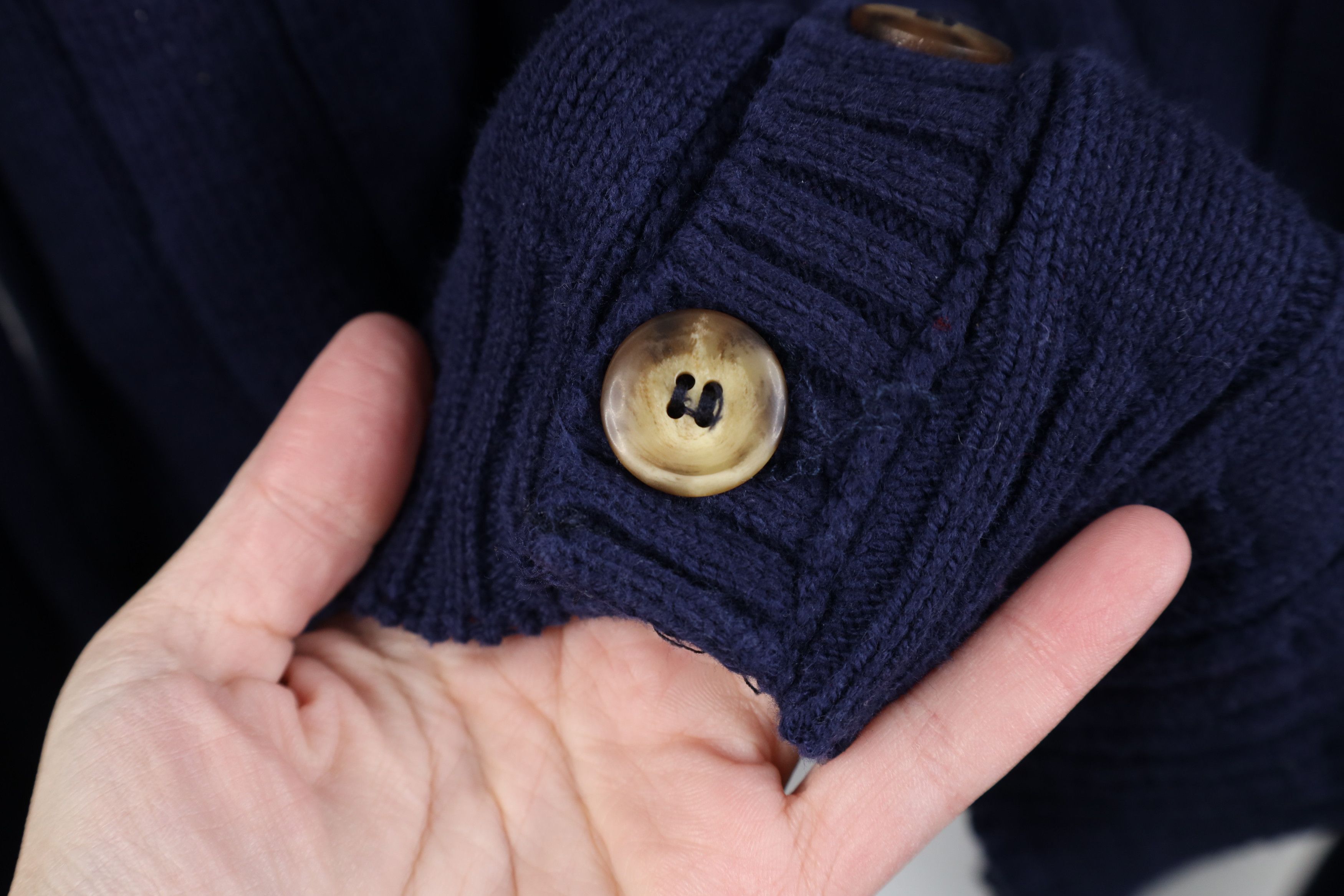 Vintage Vintage 90s Streetwear Cotton Ribbed Knit Cardigan Sweater Size US L / EU 52-54 / 3 - 5 Thumbnail
