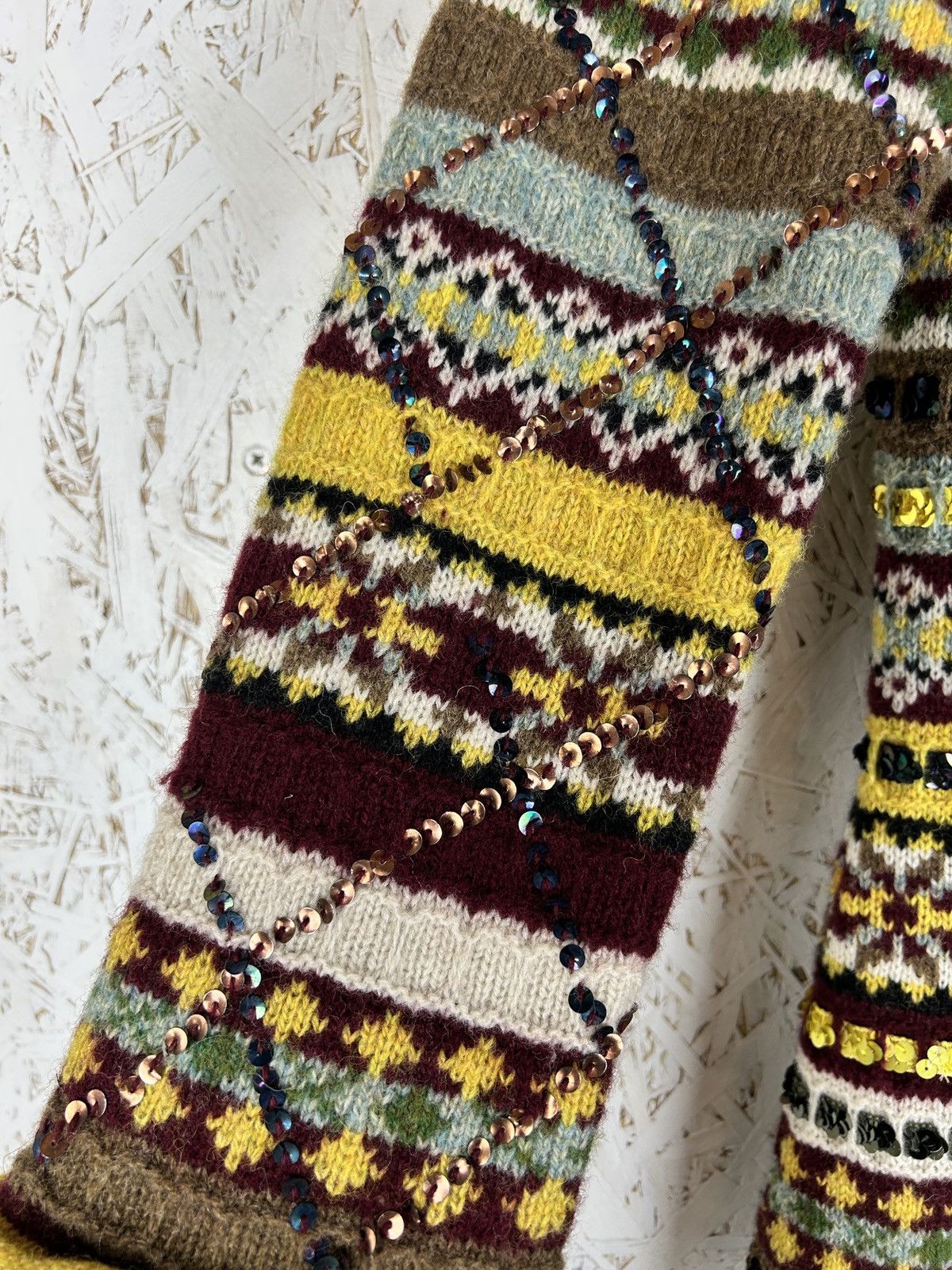 Jean Paul Gaultier Jean Paul Gaultier AW 1999 Fair Isle Wool Maxi Sweater Dress Size L / US 10 / IT 46 - 5 Thumbnail