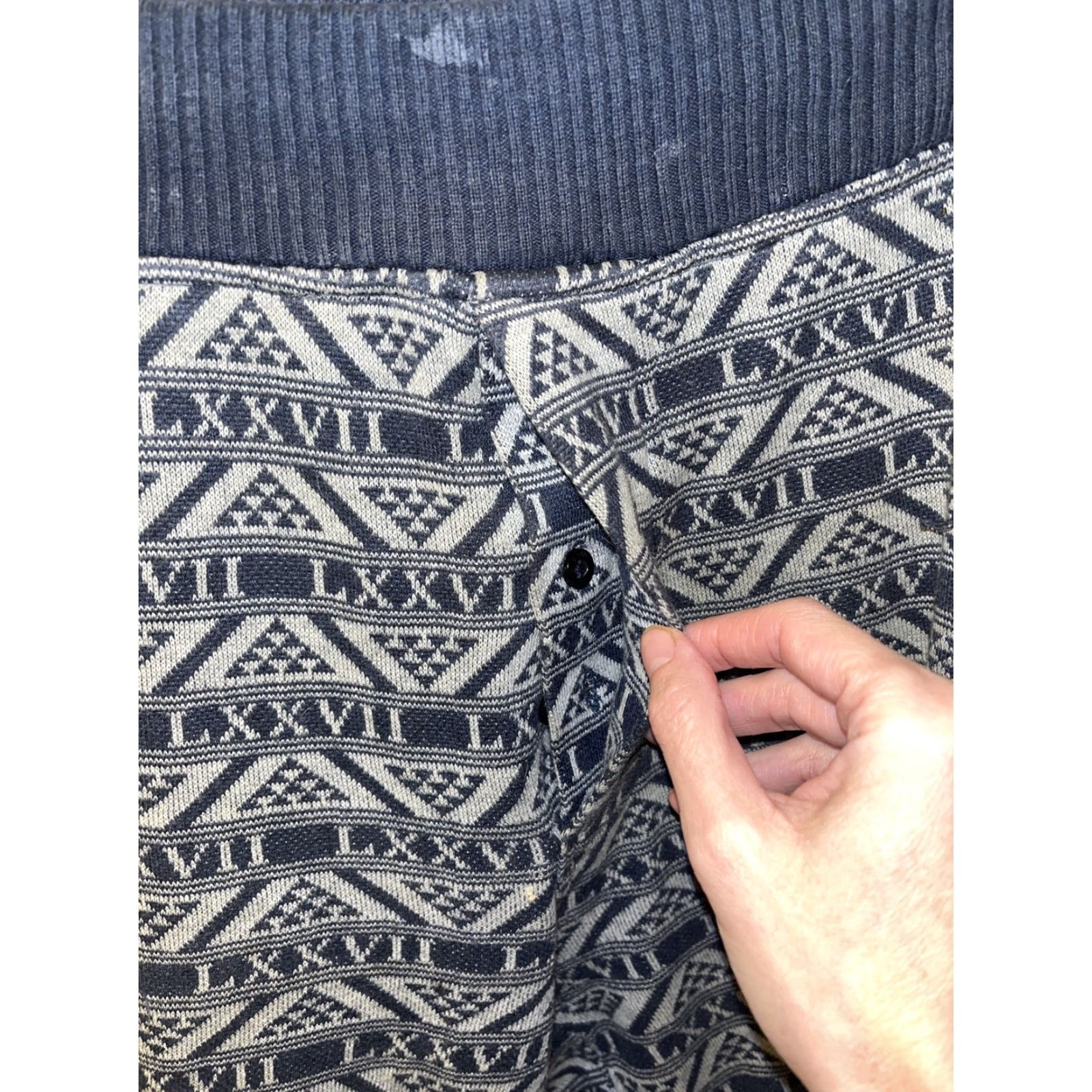 Vintage Play Cloths Mens XL Blue Roman Numbers Cotton SweatShorts W/Pockets Size US 36 / EU 52 - 2 Thumbnail