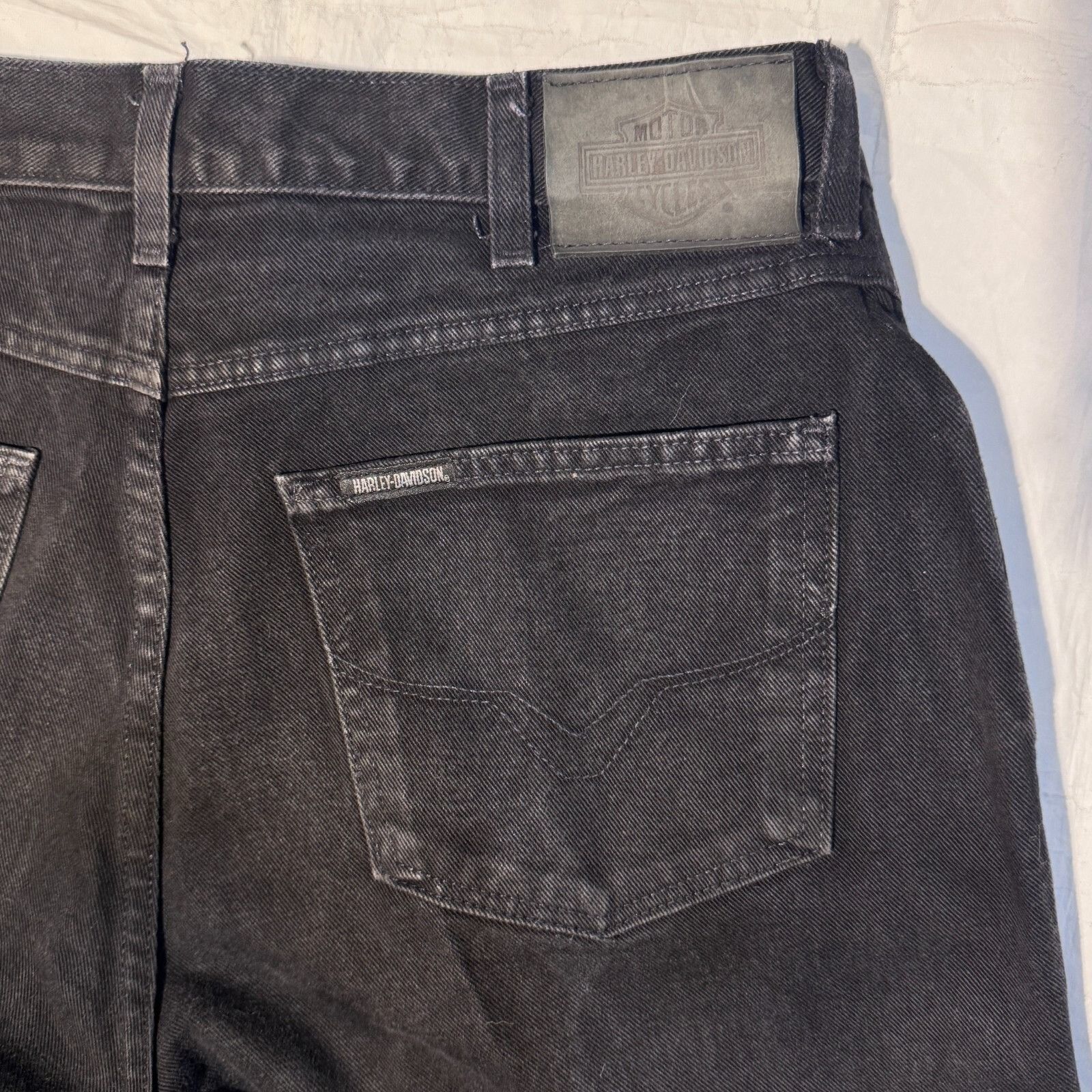 Harley Davidson Harley Davidson Jeans Womens 32x28 Black Denim Biker USA Boo Size 24" / US 00 / IT 34 - 9 Thumbnail