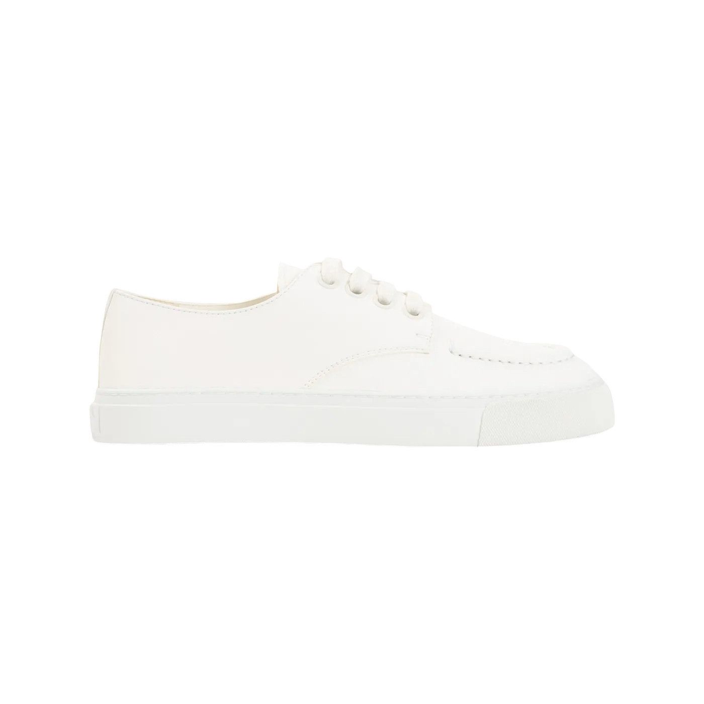 PRADA Ivory Leather Sneakers New