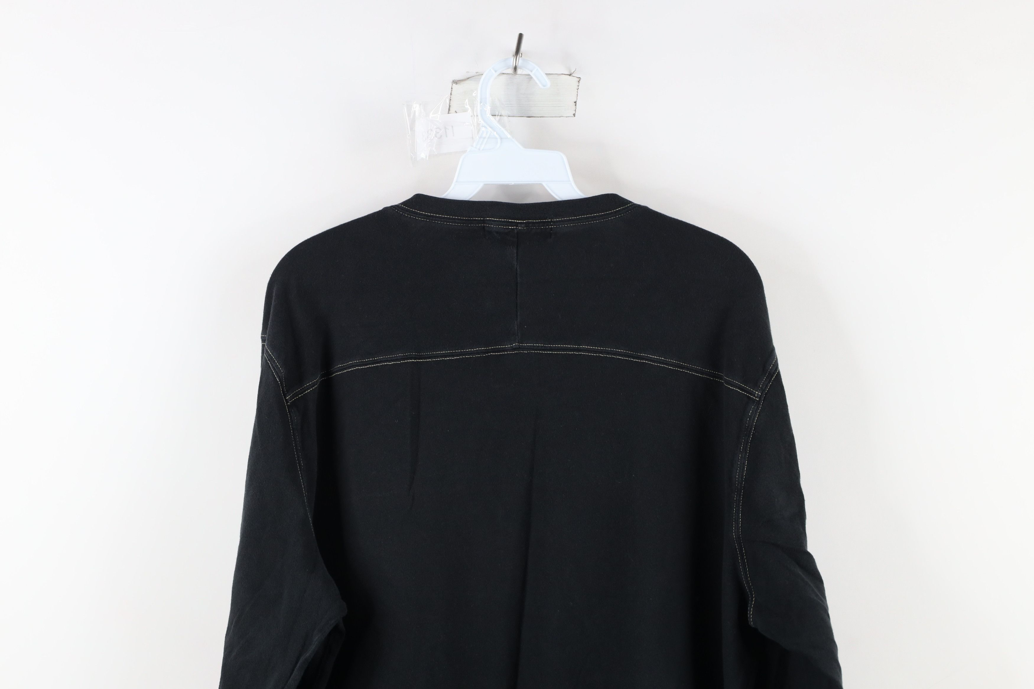 J.Crew × Vintage Vintage 90s J Crew Ribbed Knit Long Sleeve T-Shirt Black Size US L / EU 52-54 / 3 - 6 Thumbnail