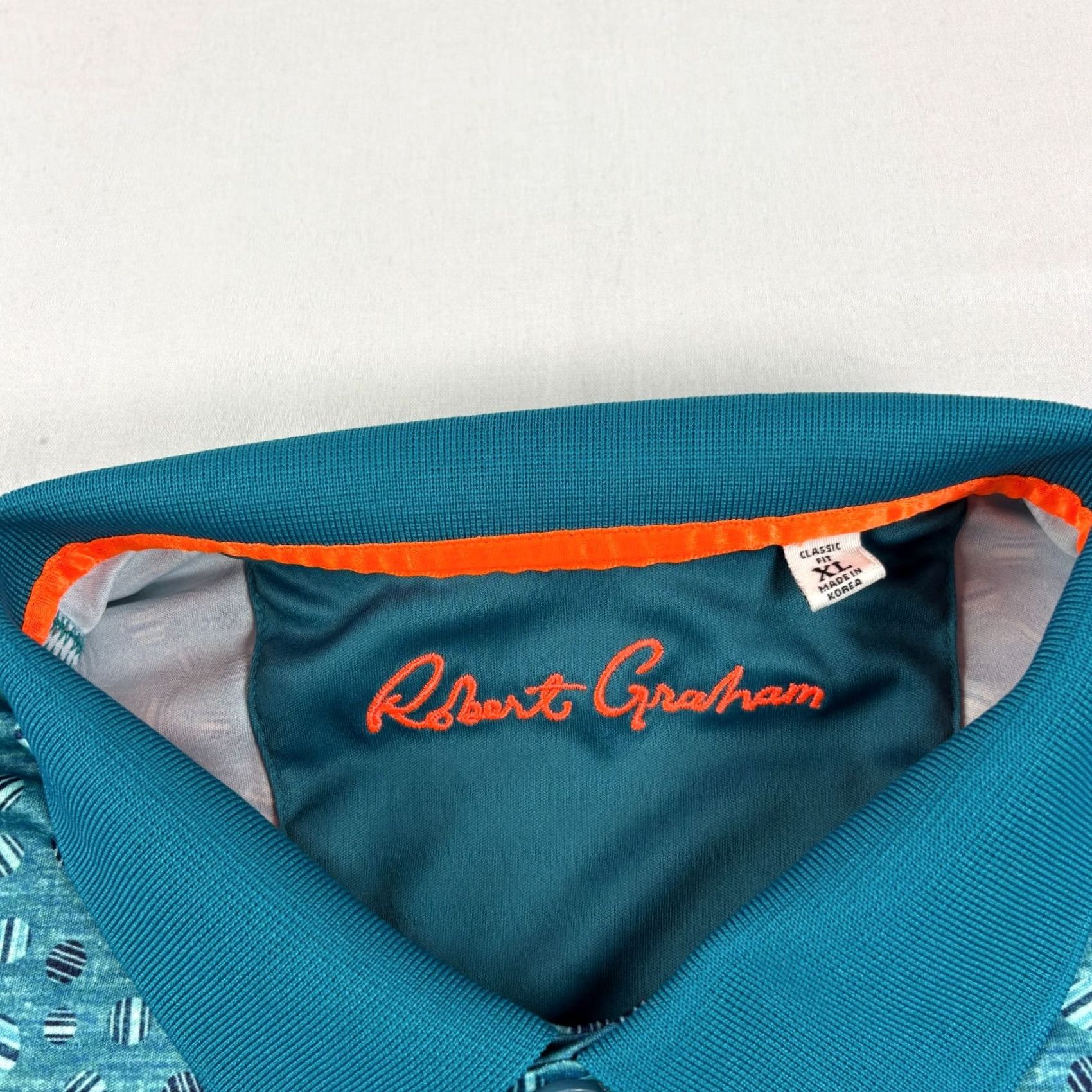 Robert Graham VINTAGE Robert Graham Shirt Mens XL Blue Golf Polo Geometric Performance Stretch Size US XL / EU 56 / 4 - 3 Thumbnail