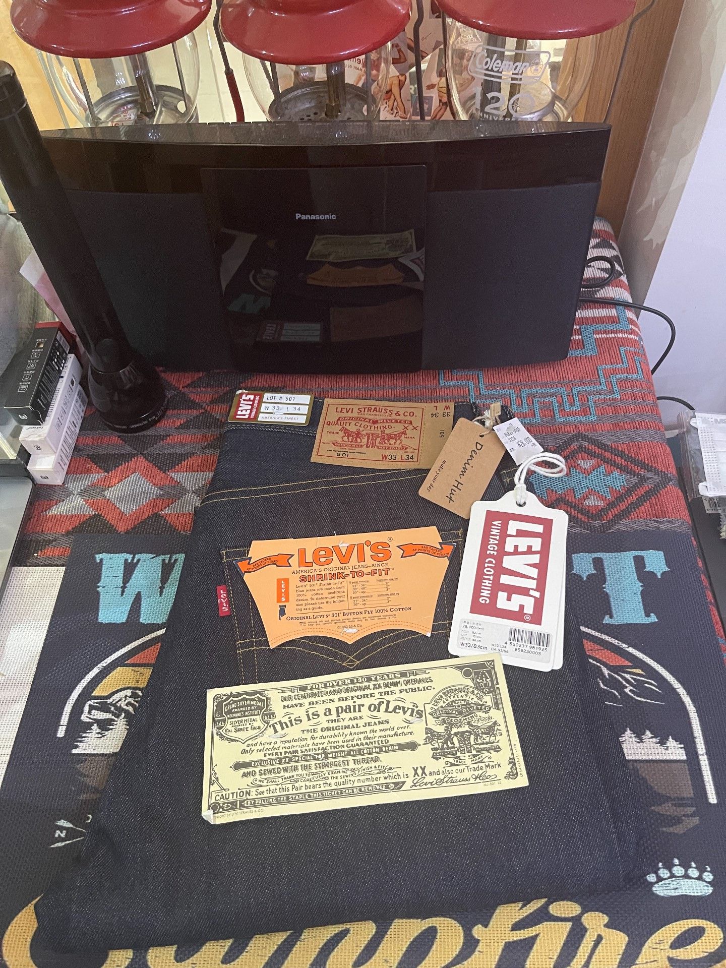 Levi's Levi's 501XX W33 L34 Unwashed Denim Size US 33 - 1 Thumbnail