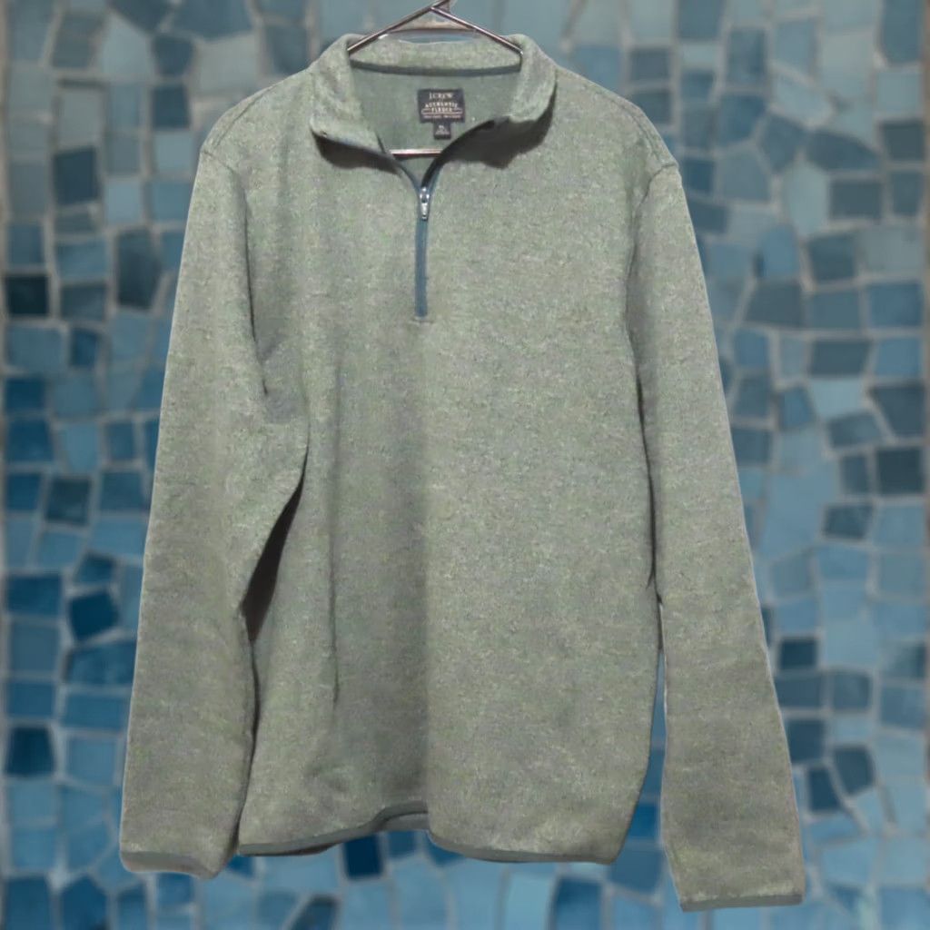 J.Crew J.CREW Authentic Sweater Men XL Marled Fleece Mock Neck Pullover Green Long Sleeve Mock Neck Casual Knit Pullover Regular Fit Knit XS? Size US XL / EU 56 / 4 - 1 Thumbnail