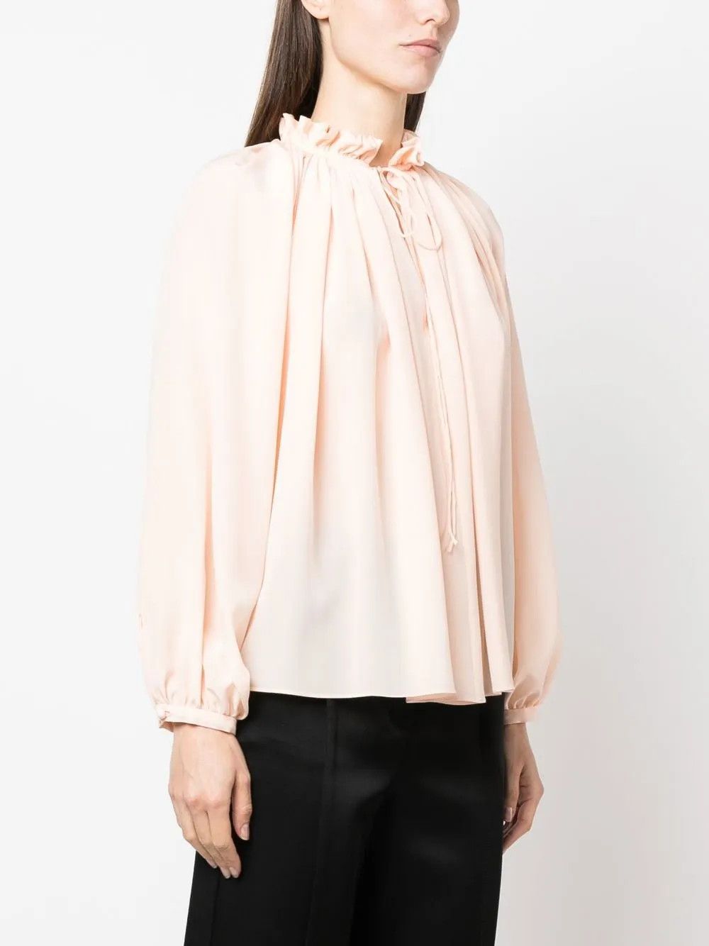 Lanvin o1y0326 Silk Blouse in Apricot Size M / US 6-8 / IT 42-44 - 3 Thumbnail