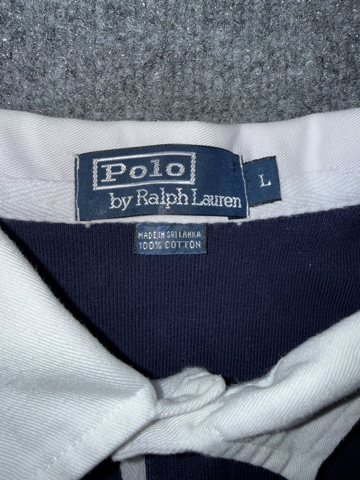 Polo Ralph Lauren Vintage Polo Ralph Lauren Navy Yellow Stripe Rugby Shirt Size US L / EU 52-54 / 3 - 4 Thumbnail