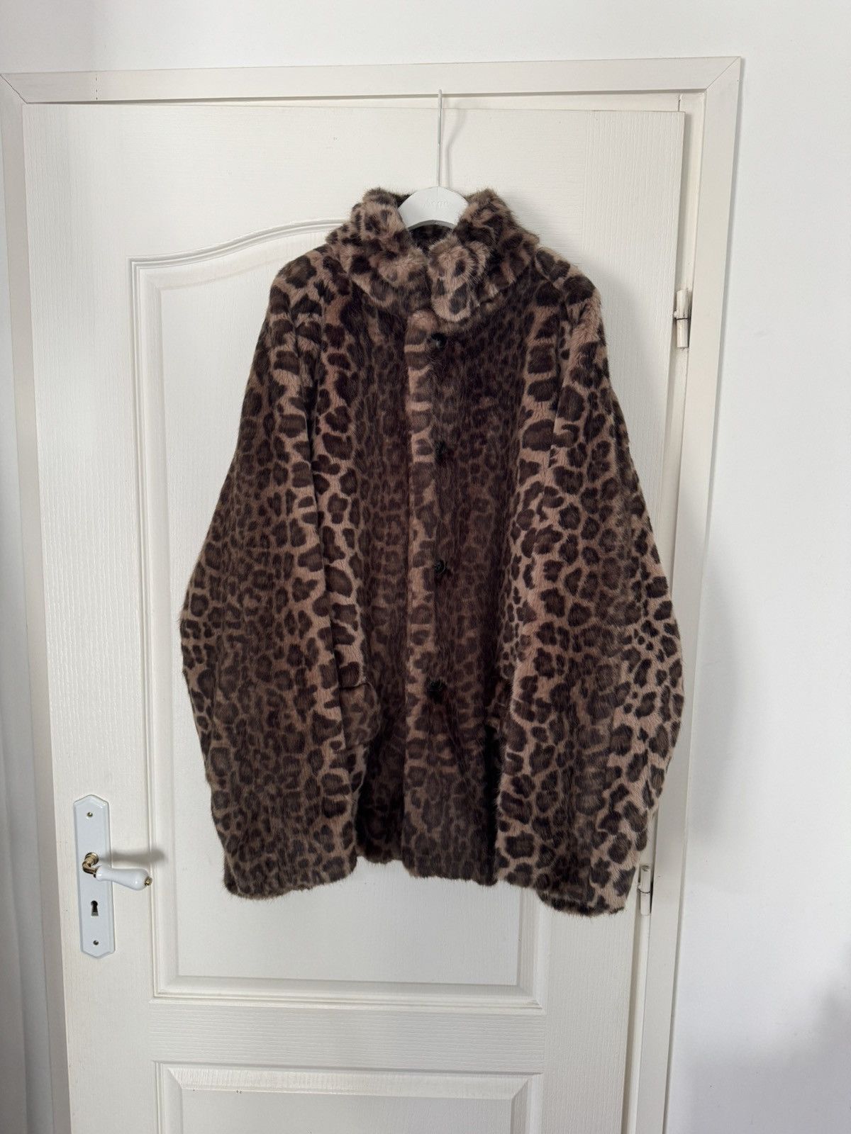 Needles S.C. Car Coat Faux Fur Leopard
