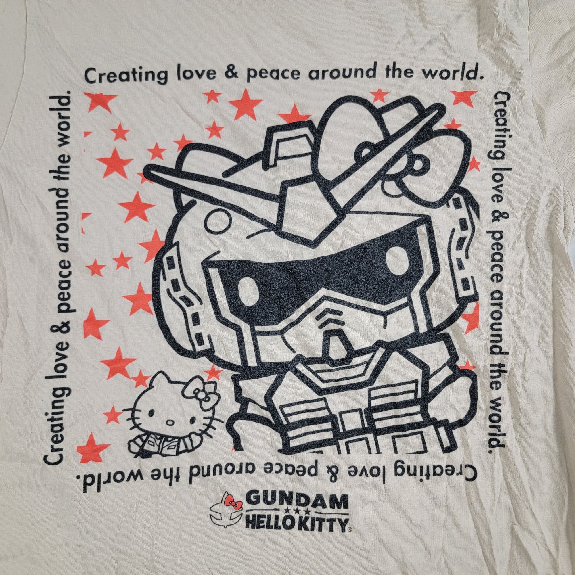 Other Gundam x Hello Kitty Collaboration Adults Small Beige T-Shir Size S / US 4 / IT 40 - 3 Thumbnail