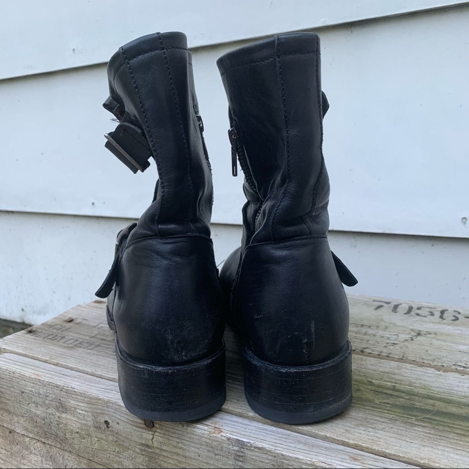 Frye Frye Vicky Engineer Boots black buckle leather 11B Size US 11 / IT 41 - 5 Thumbnail