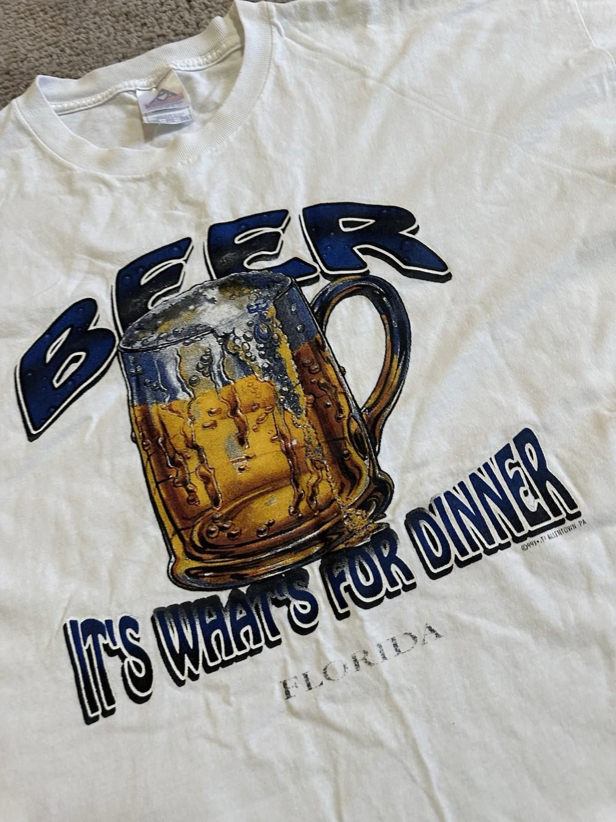 Alstyle Alstyle Apparel Beer It's What's For Dinner Florida T-shirt Size US XXL / EU 58 / 5 - 3 Thumbnail