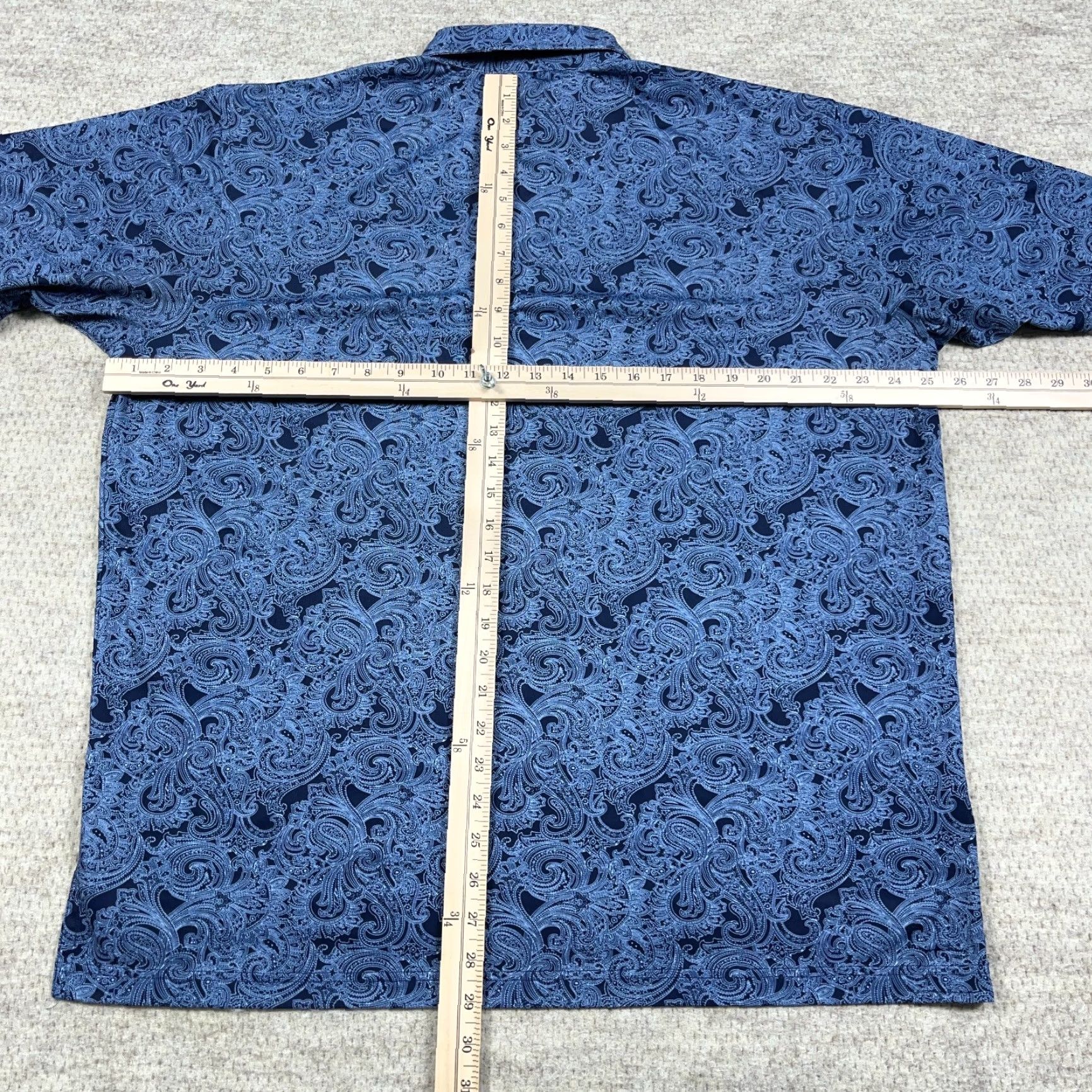Vintage Turtleson Polo Shirt Men XL Blue Paisley Performance Wicking Quick Dry Golf Mens Size US XL / EU 56 / 4 - 6 Thumbnail