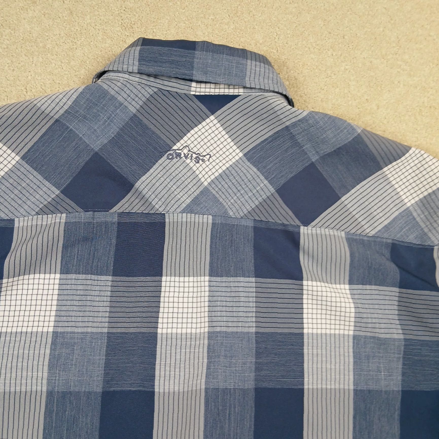 Orvis Orvis Trout Bum Button Up Shirt Mens XL Extra Large Blue Plaid Shirt Button-Up Pattern: Check Short Sleeve Casual Workwear Men Blues Plaid blue? Size US XL / EU 56 / 4 - 4 Thumbnail