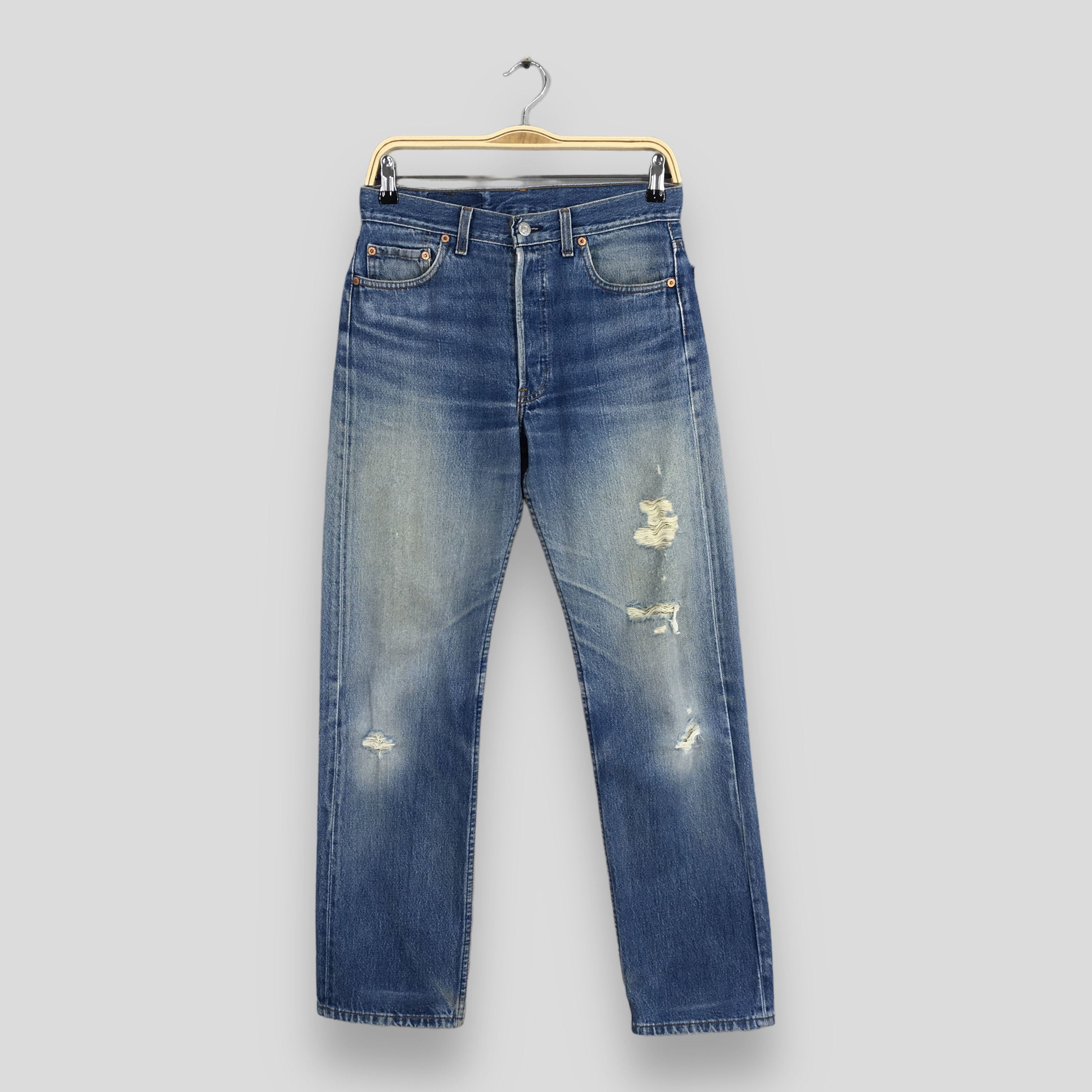 image of Size 28X29 Vintage 80's Levi's 501 Faded Blue Jeans, Men's