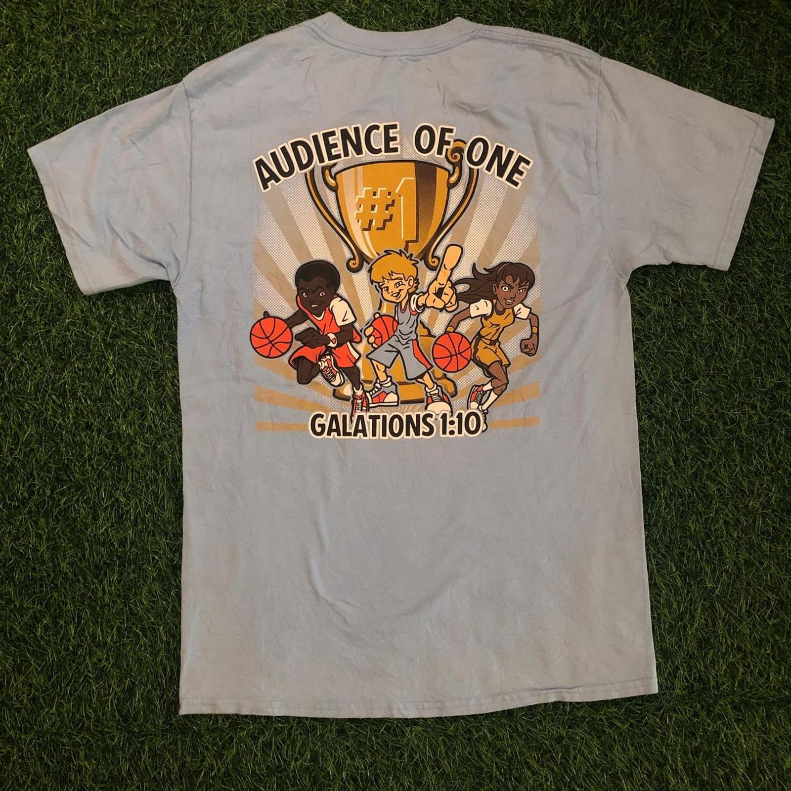 Other Light Blue ‘Basketball With A Mission’ Graphic Tee Size US S / EU 44-46 / 1 - 2 Thumbnail