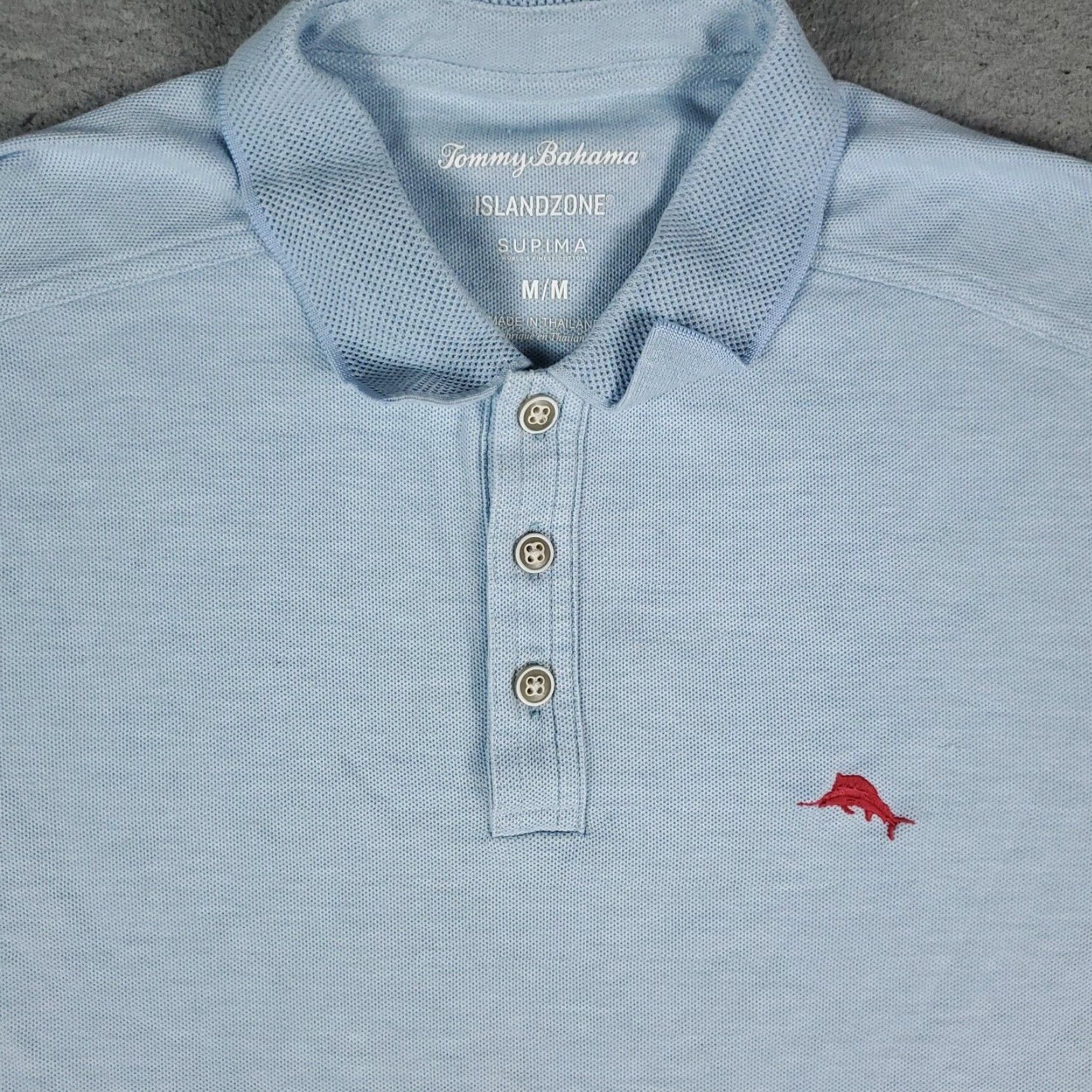 Tommy Bahama Tommy Bahama Polo Shirt Medium Blue Solid Casual Short Sleeve Mens Size US M / EU 48-50 / 2 - 2 Thumbnail