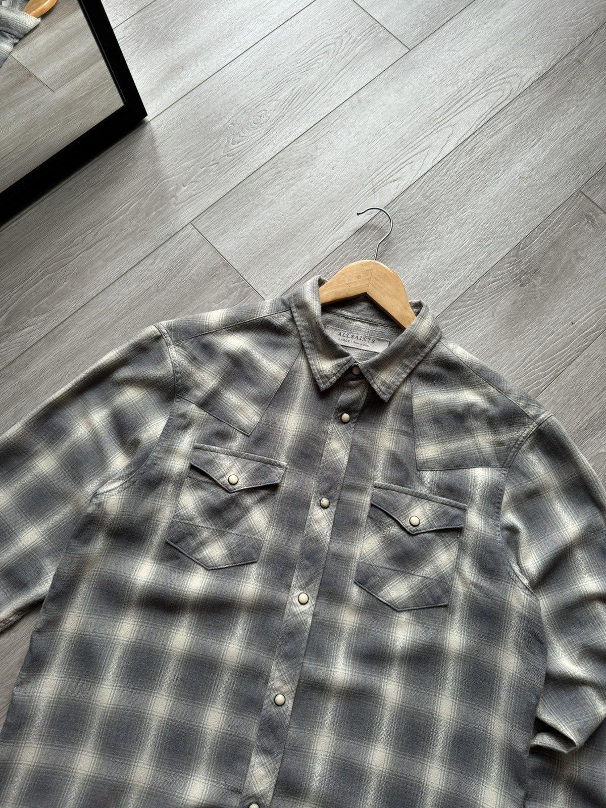 Allsaints × Vintage Vintage All Saints Western Style Kearne LS Shirt Size US L / EU 52-54 / 3 - 4 Thumbnail