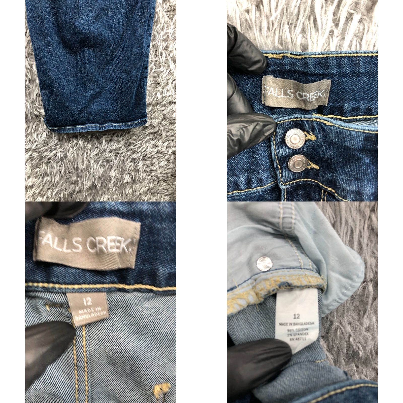 Vintage Falls Creek Jeans Womens Cropped Regular Blue Medium Wash 26 Inseam 5-Pocket Denim Cotton Belt Loops Zip Button Logo Vintage No Size 34" / US 12 / IT 48 - 8 Thumbnail
