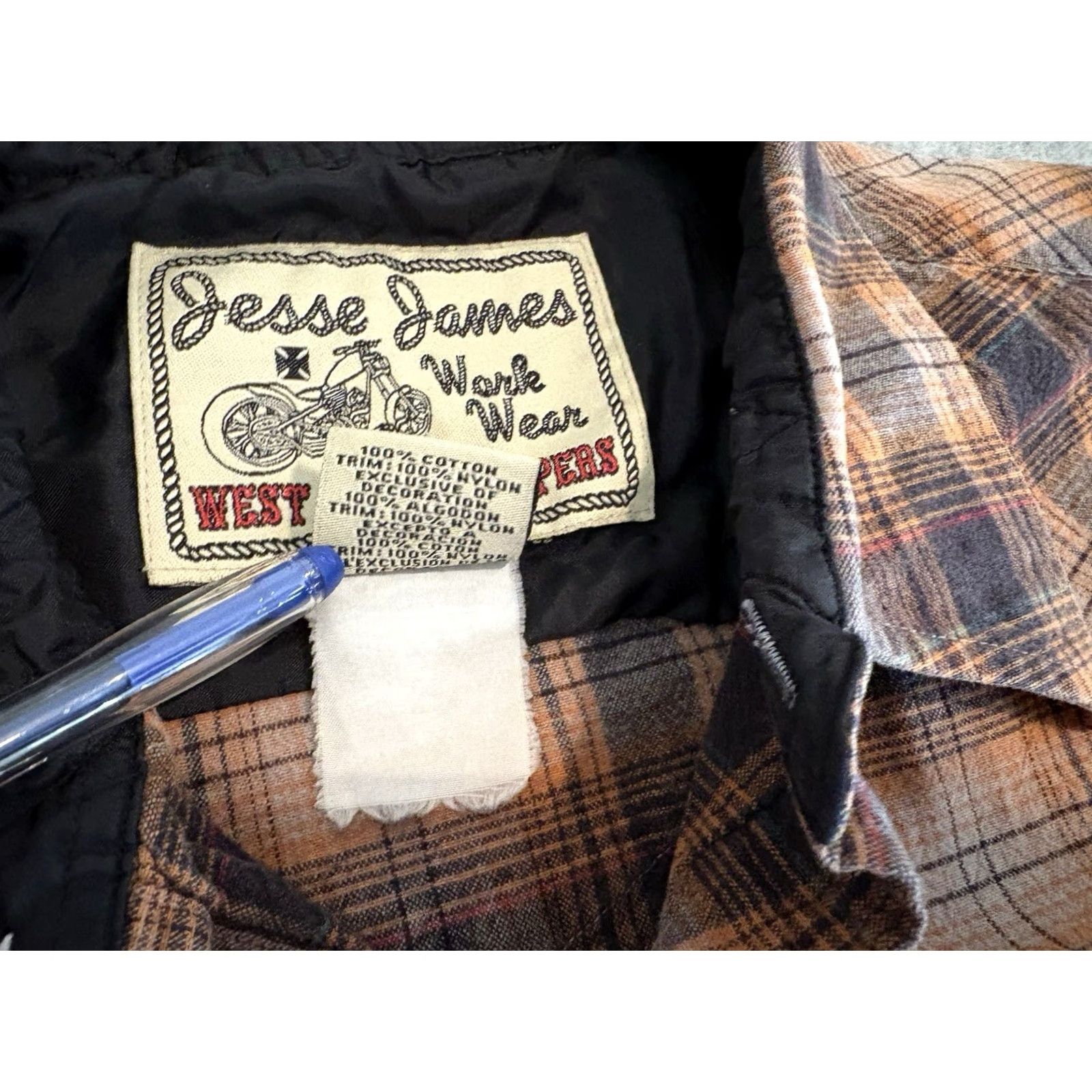 West Coast Choppers West Coast Choppers Shirt Mens XL Orange Plaid Long Sleeve Button-Up Work Wear Flannel 90s Theme Motorcycle Western Size US XL / EU 56 / 4 - 4 Thumbnail