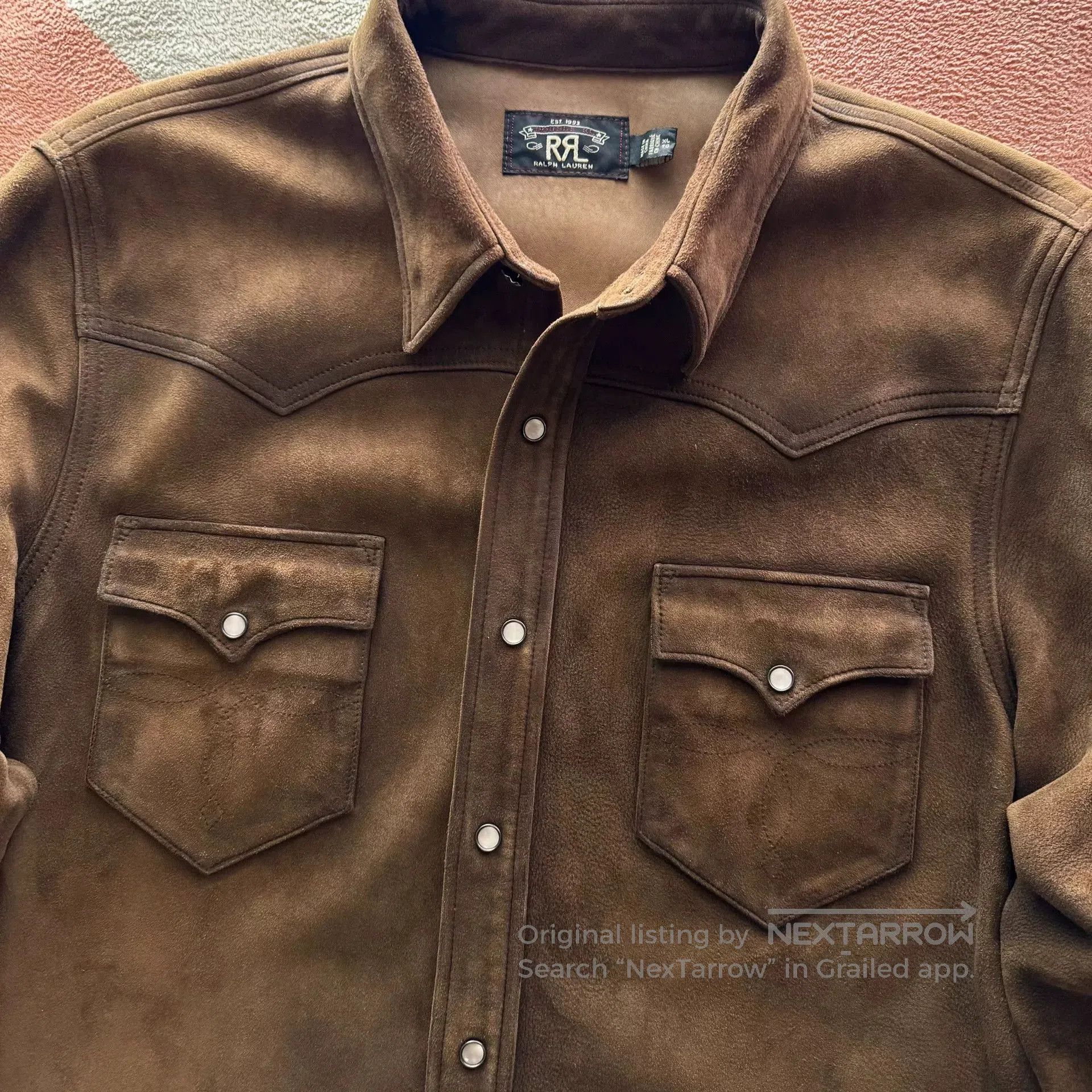 RRL Ralph Lauren RRL Distressed Suede Shirt. Size US XL / EU 56 / 4 - 3 Thumbnail