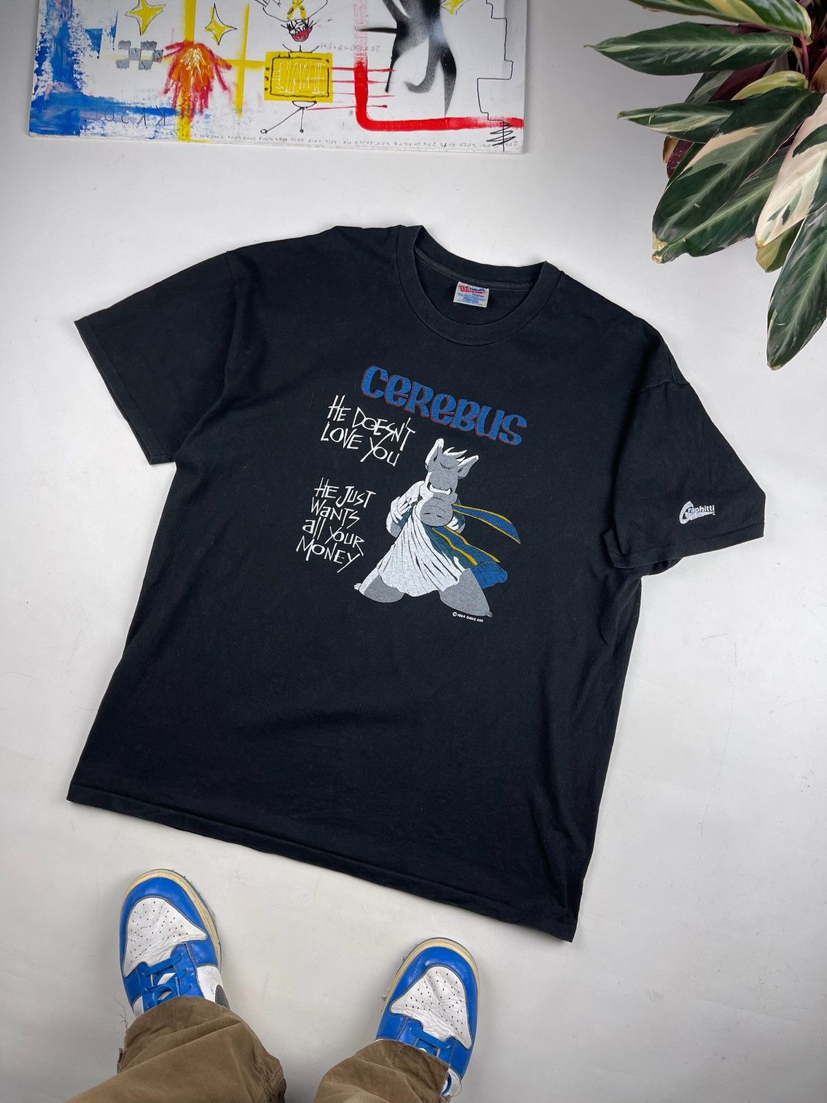 DC Comics Vintage 90s Cerebus Graphitti comics marvel dc T-Shirt Size US XL / EU 56 / 4 - 1 Thumbnail